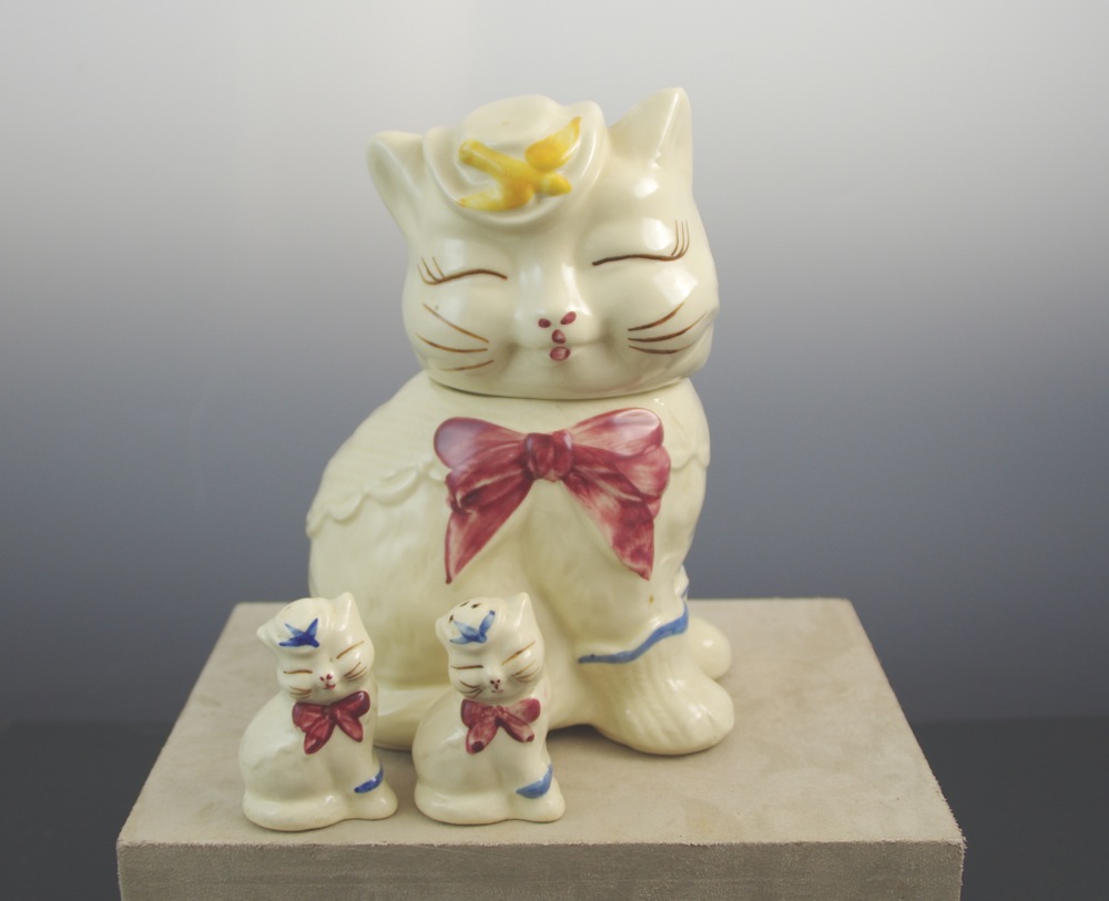 Vintage "Puss N Boots" Cookie Jar with Salt and Pepper Set