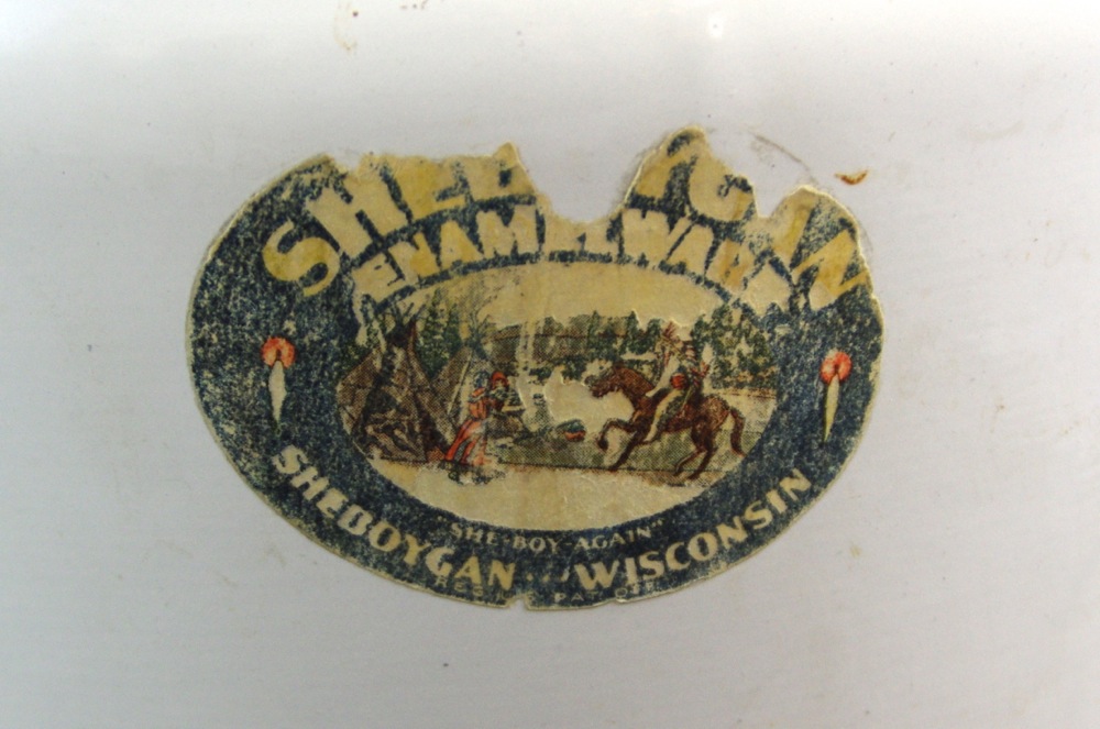 Vintage White Enamel Milk Pail with Lid