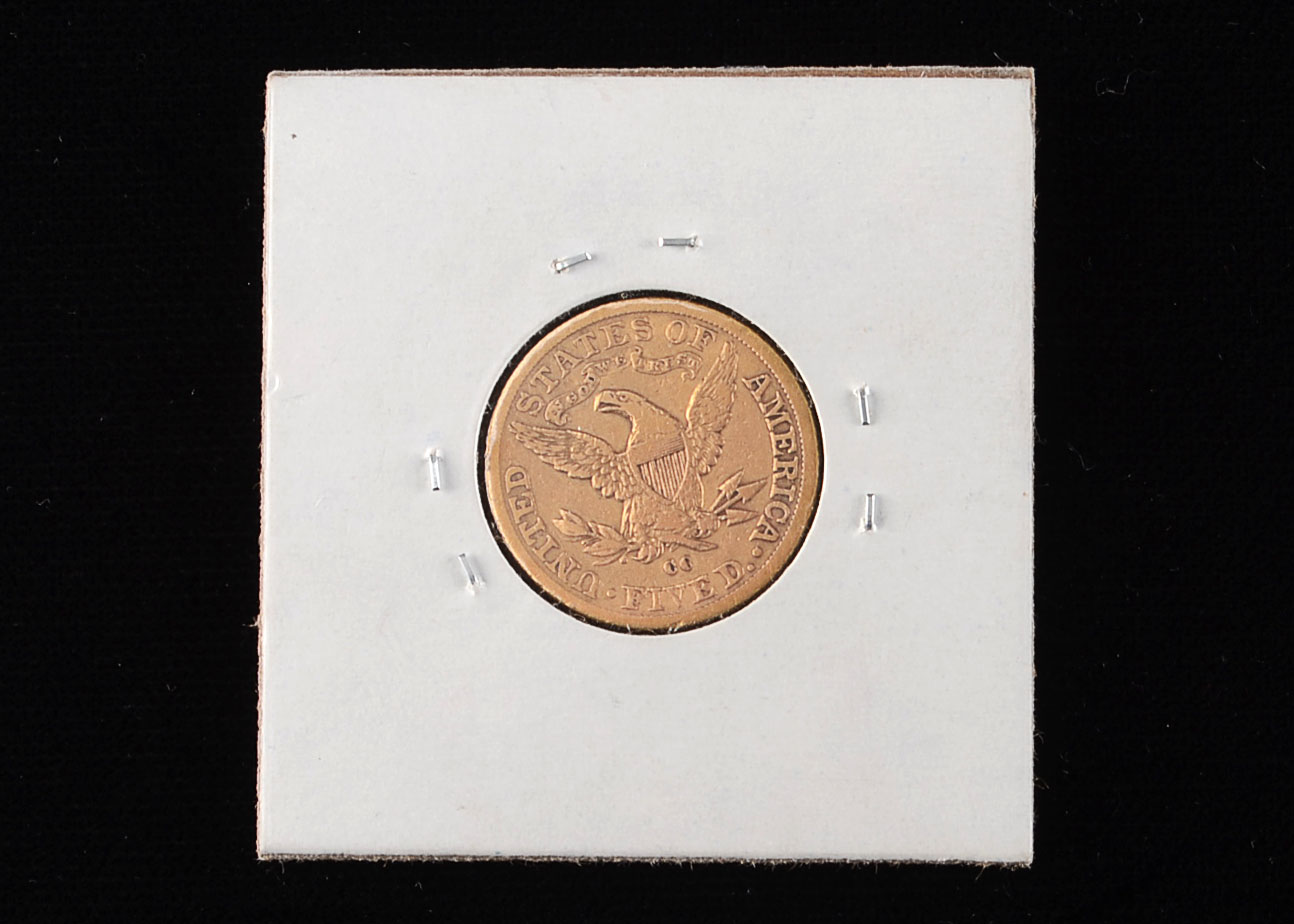 1891 Carson City $5 Gold Liberty Head Coin