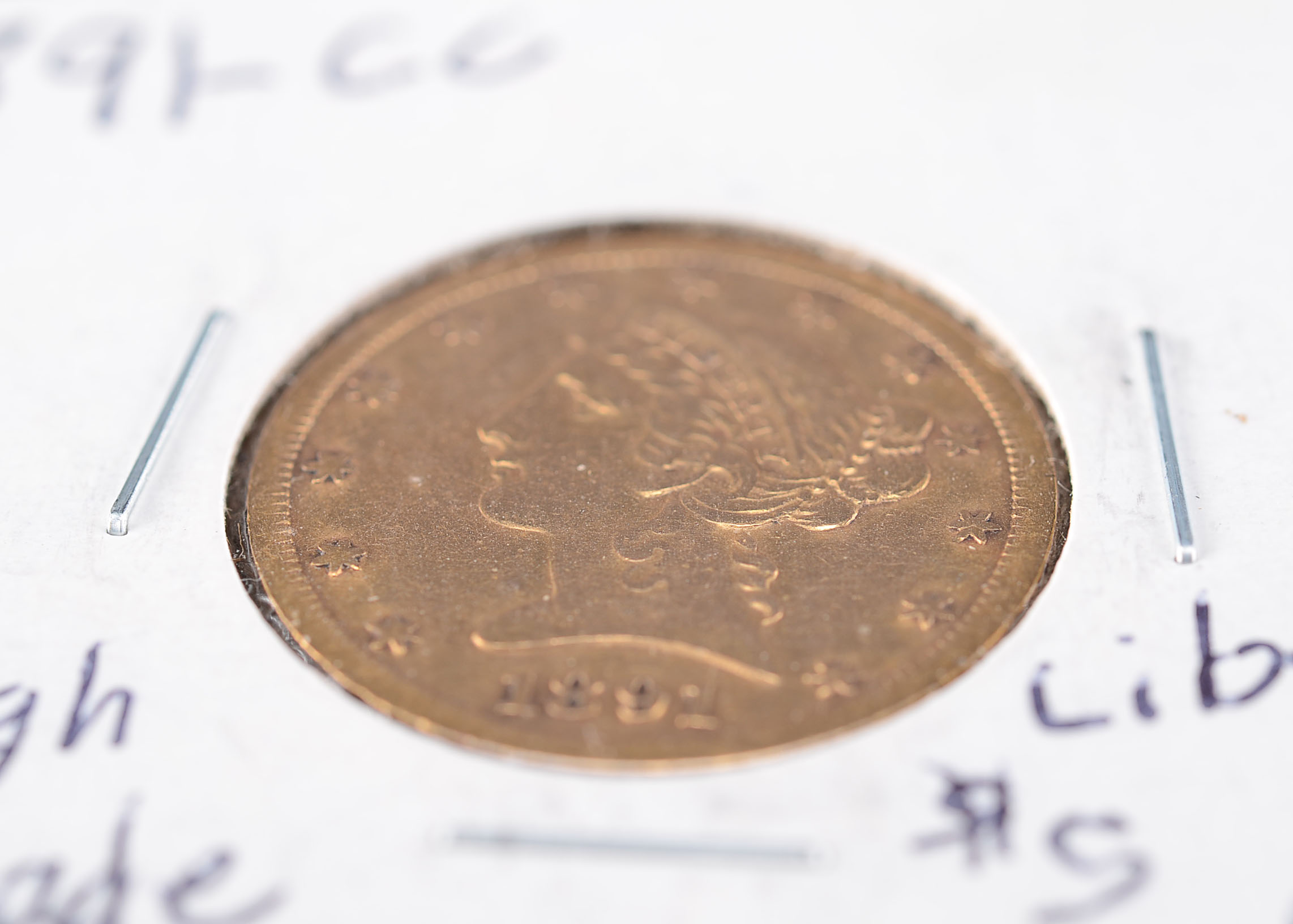 1891 Carson City $5 Gold Liberty Head Coin