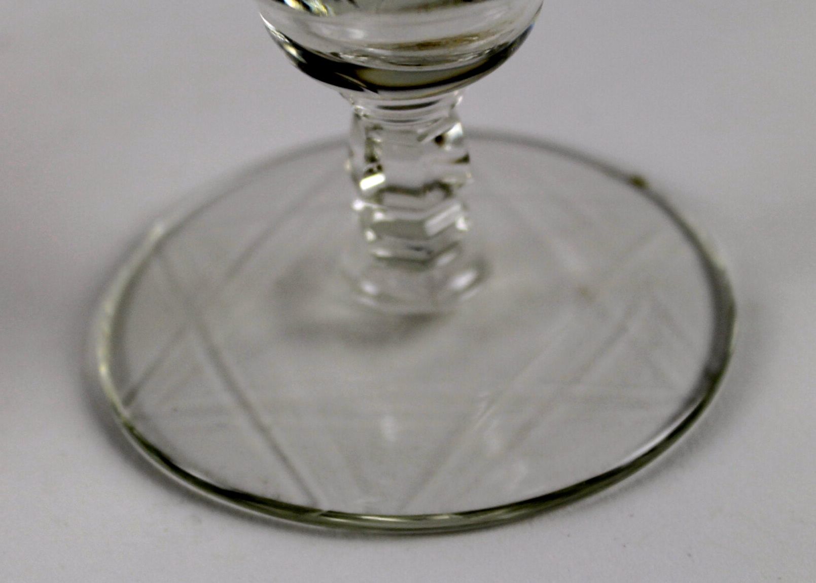 Three Etched Crystal Water Glasses