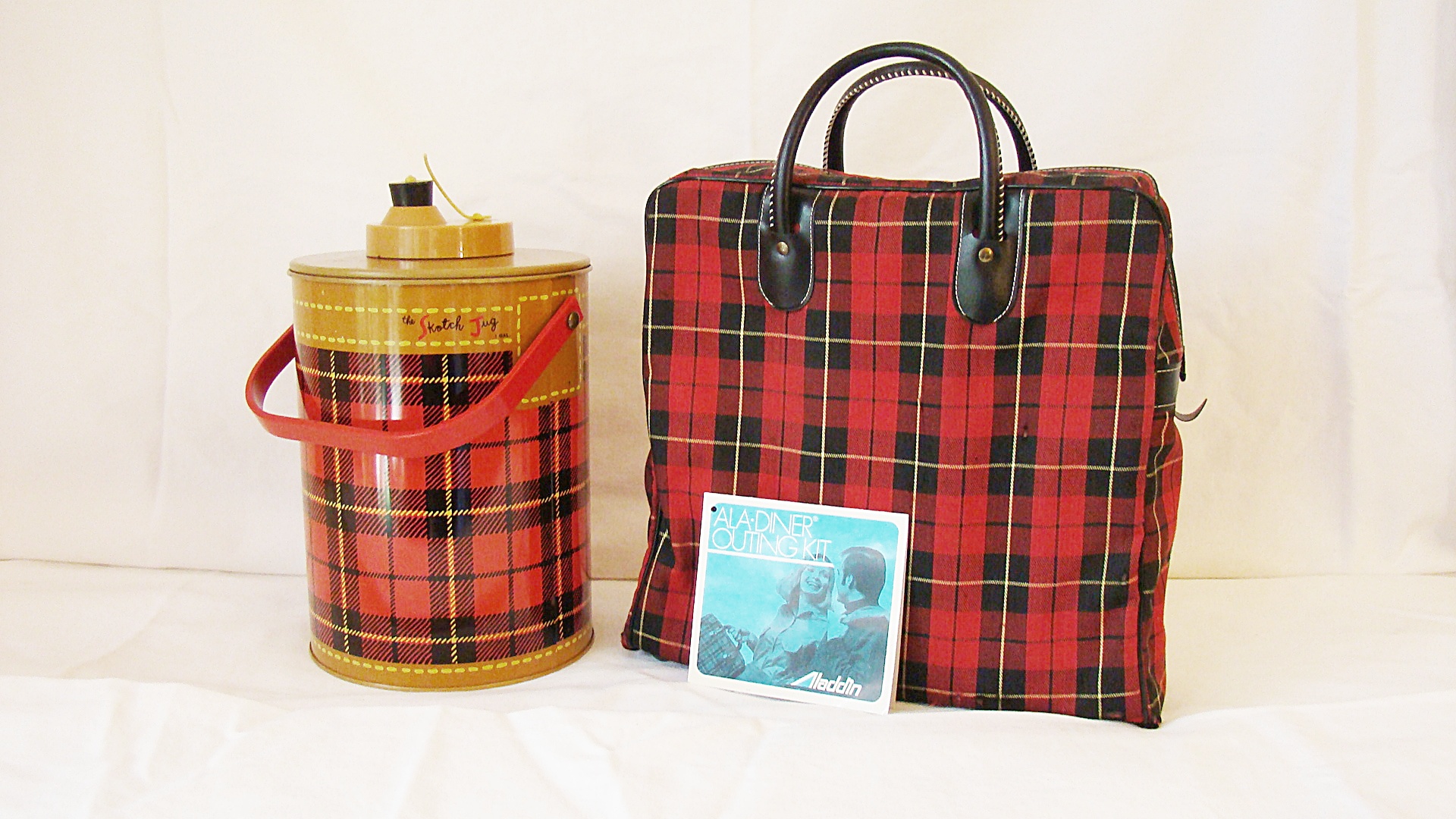 Retro Ala-Diner Outing Kit and Red Plaid Hamilton Cooler