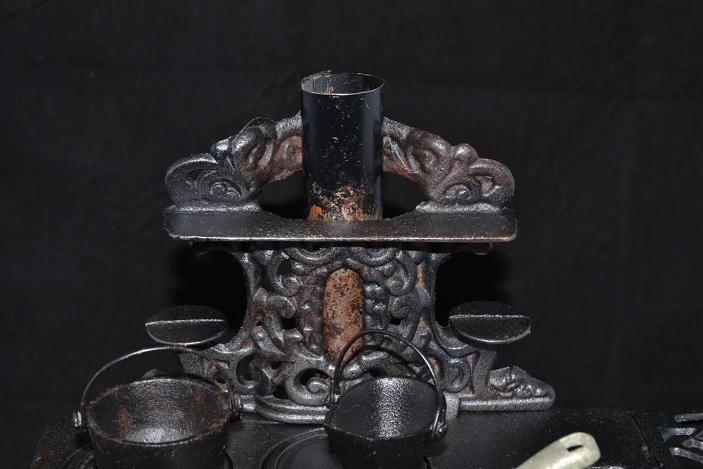 Large 1950s Reproduction Crescent Cast Iron Toy Stove