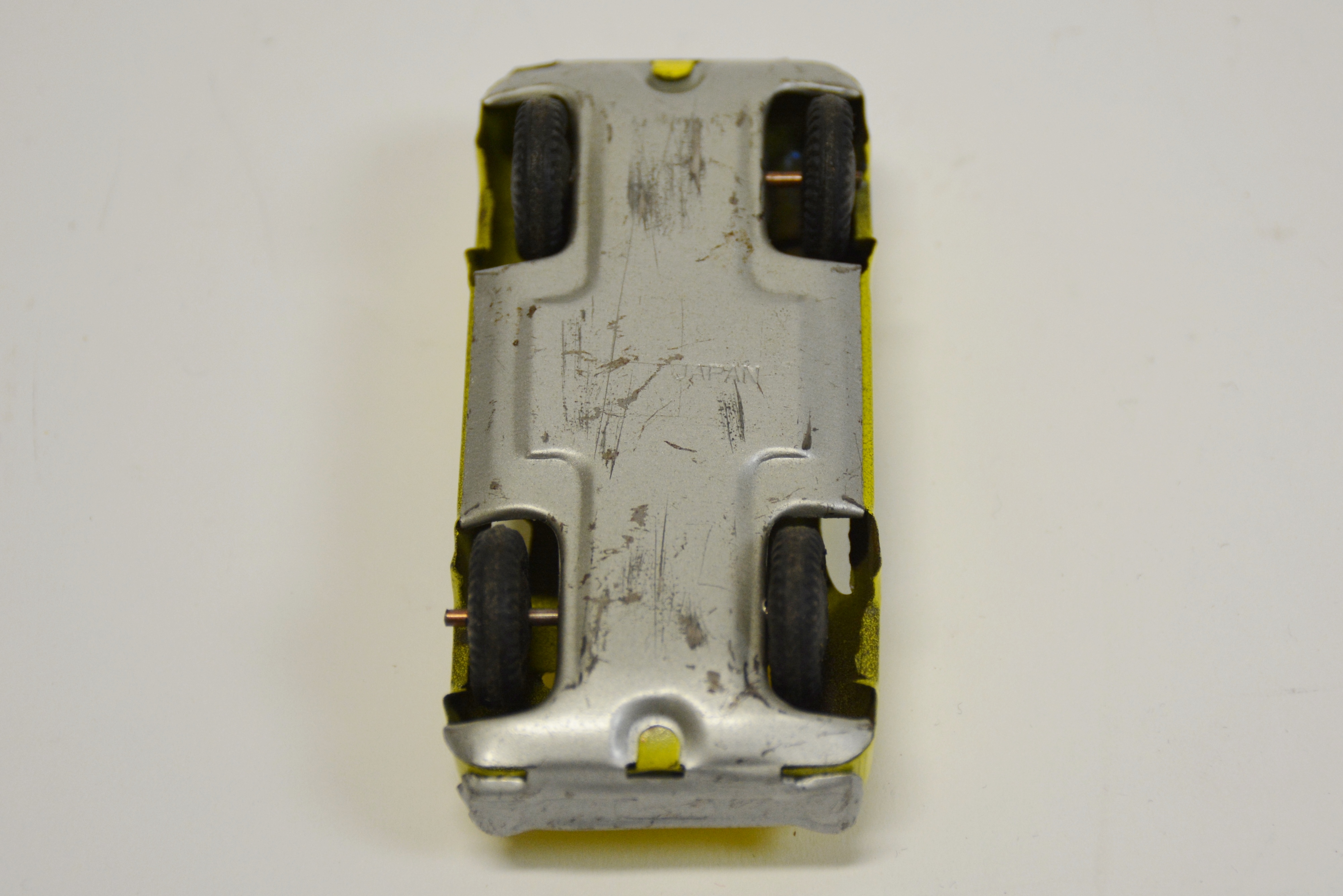 Vintage Japanese Car Carrier with Four Tin Cars  