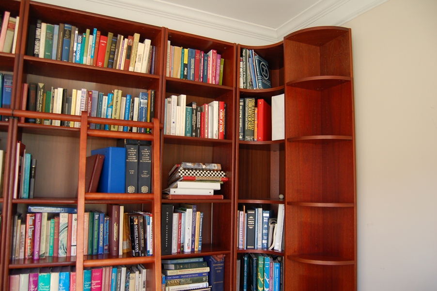 Office Library Wall Unit With Rolling Ladder