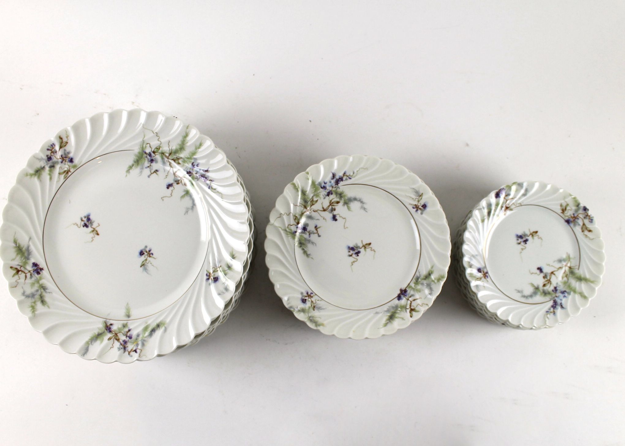  Haviland Limoges "Orsay" Swirl Pattern Plates