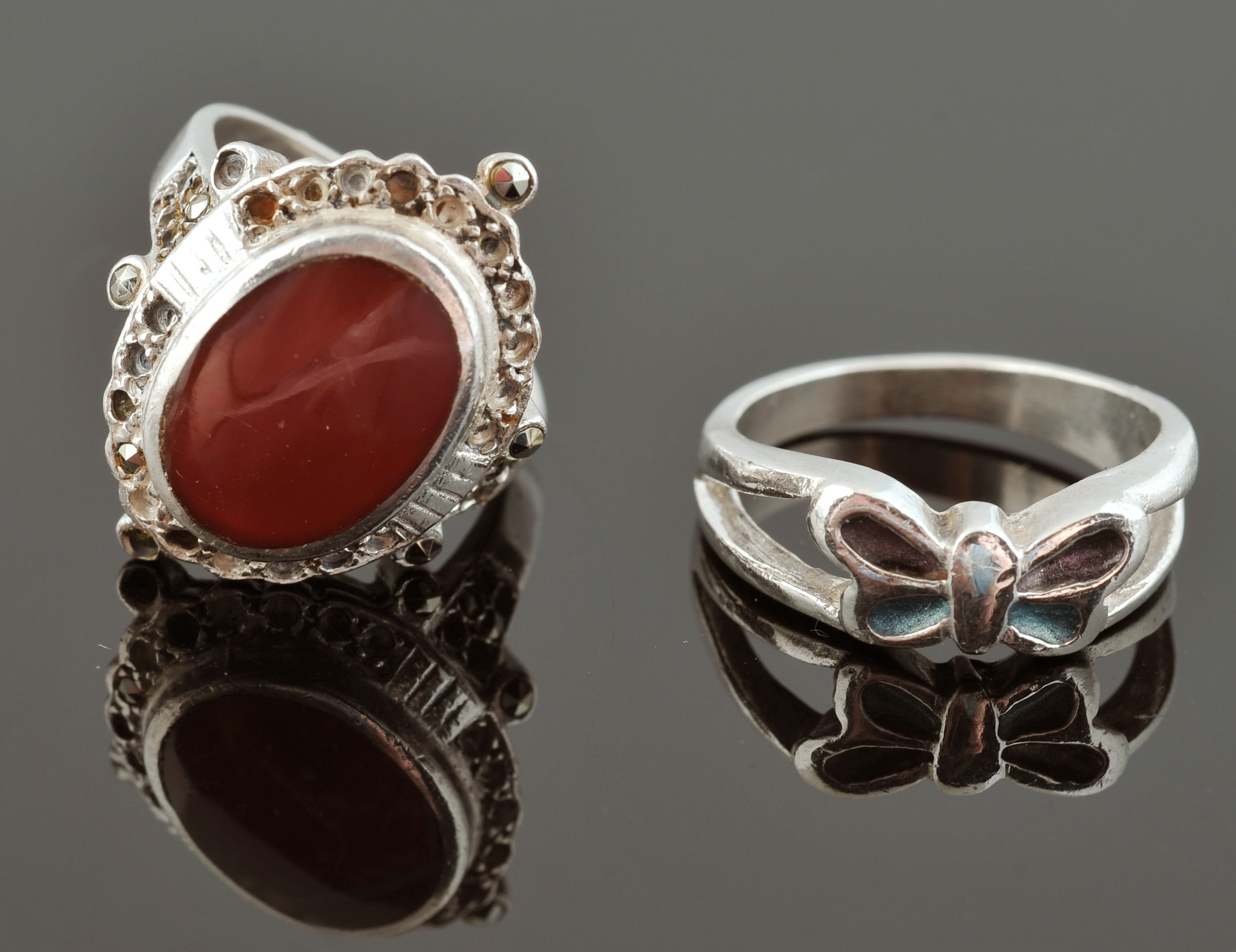 Collection of Sterling Silver and Unmarked Silver Rings