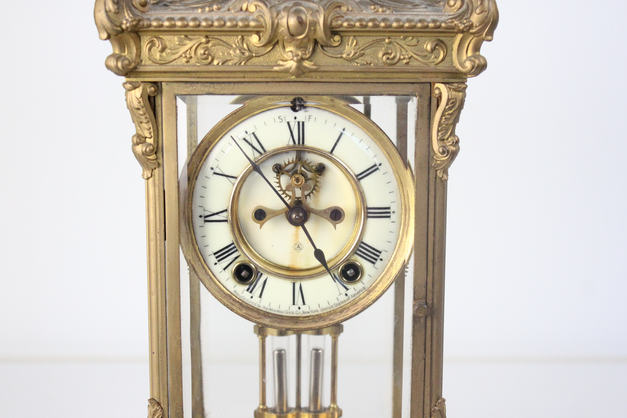 Ansonia Crystal Regulator Mantle Clock 
