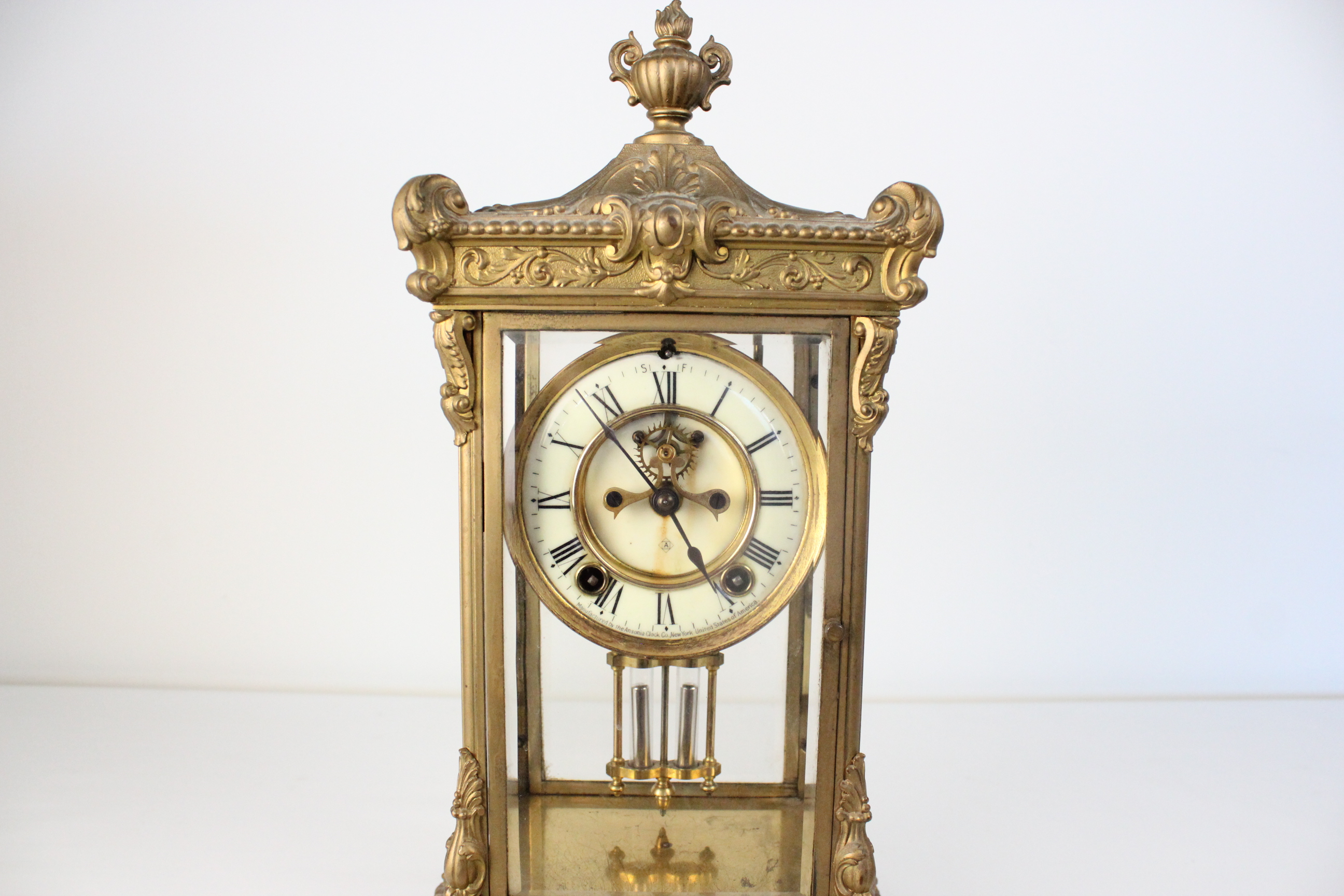 Ansonia Crystal Regulator Mantle Clock 