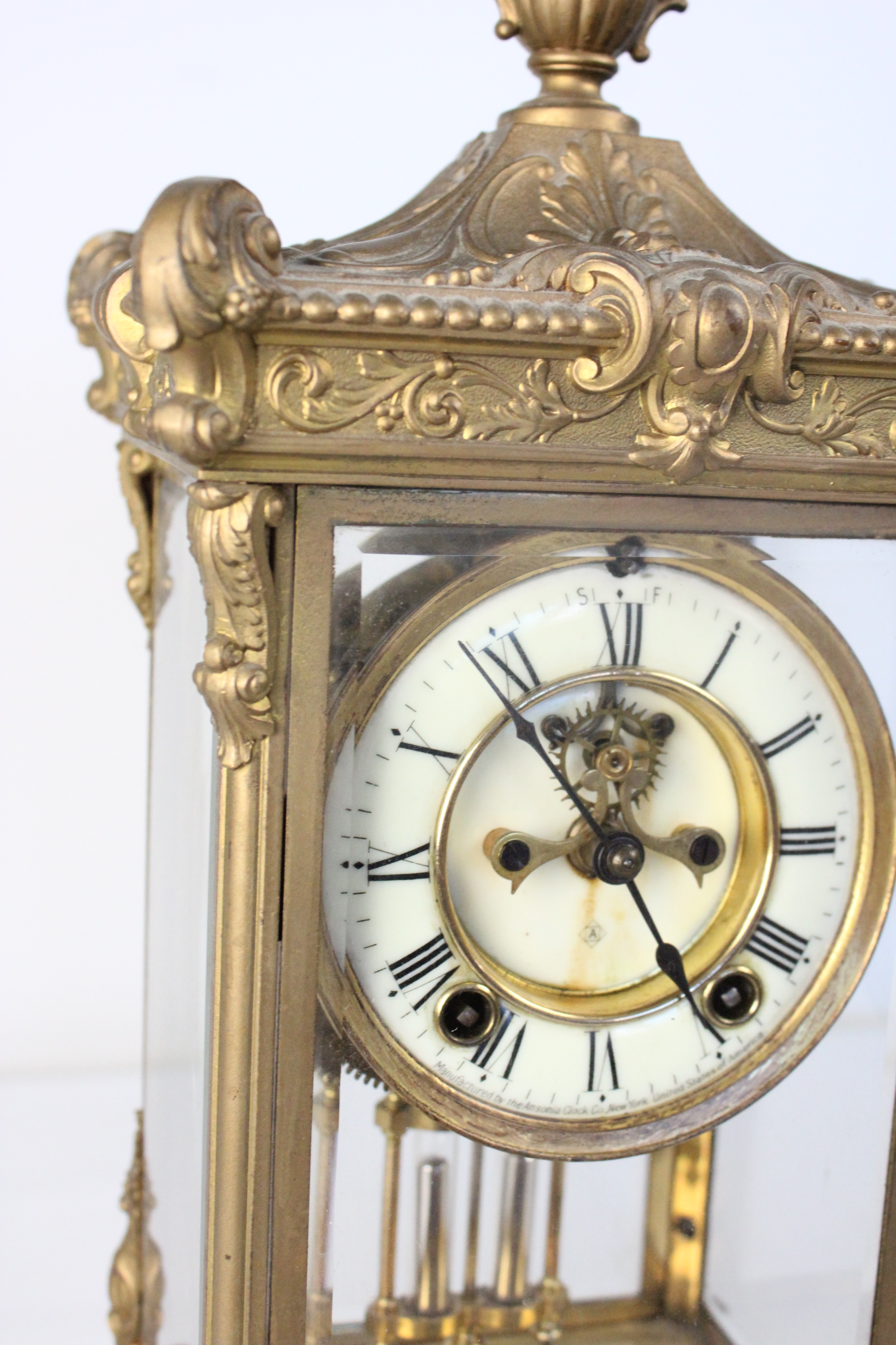 Ansonia Crystal Regulator Mantle Clock 