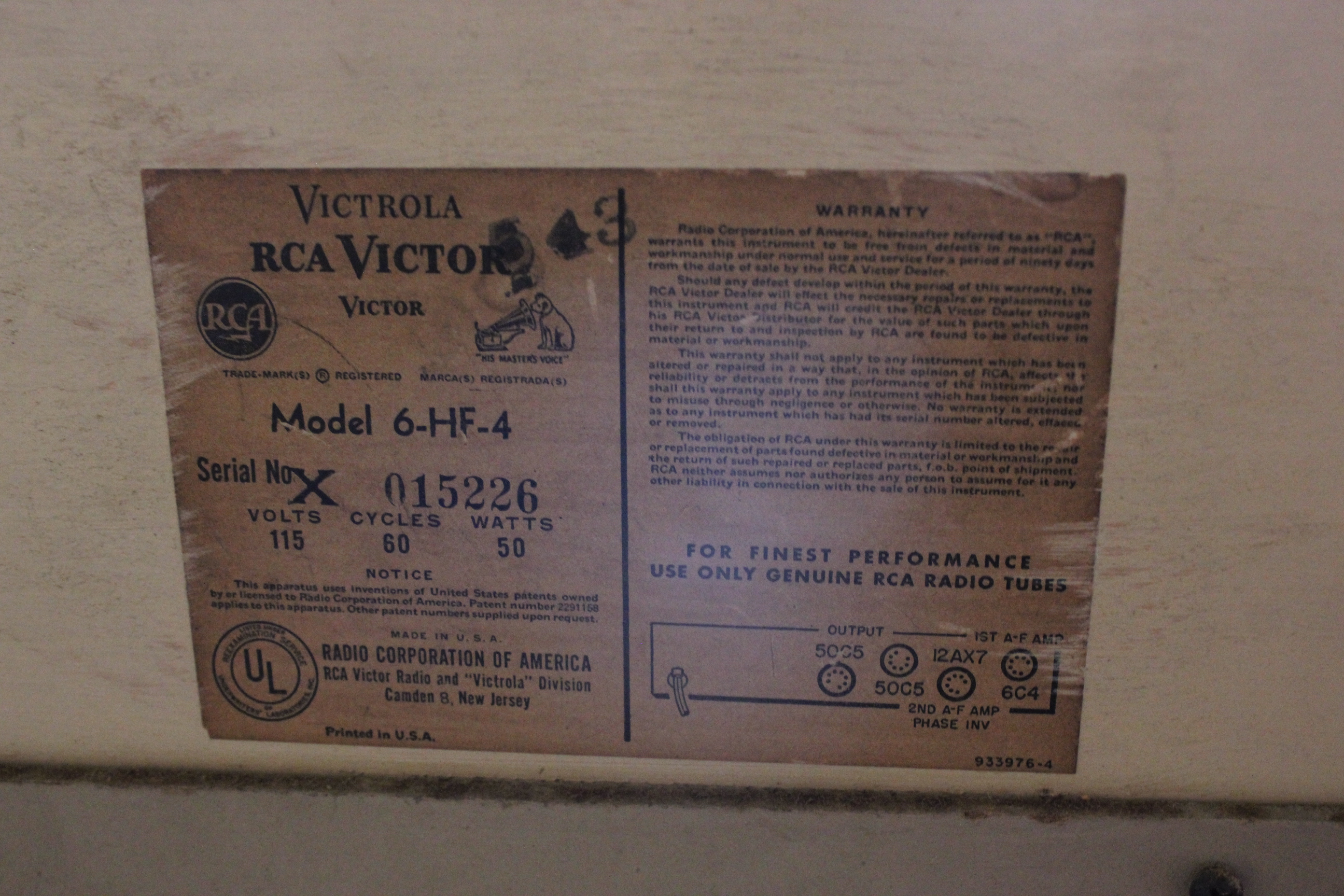 Mid-Century RCA Victor High Fidelity Orthophonic Record Player