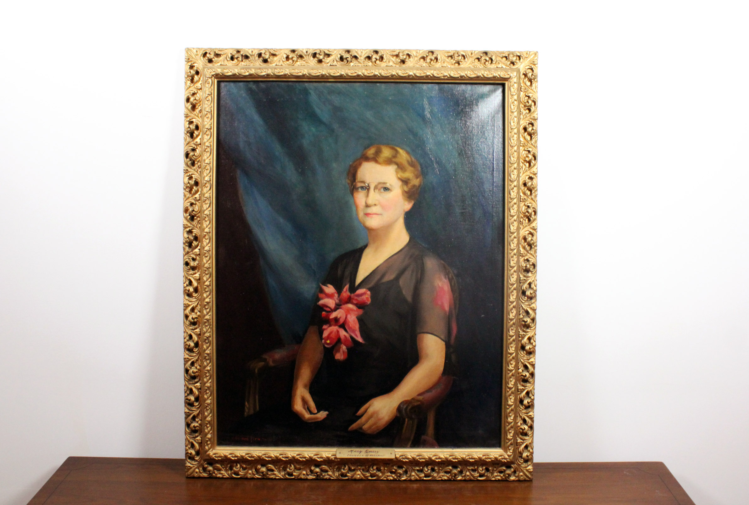Original Oil Portrait Painting of Mary Emery by Edward Firn