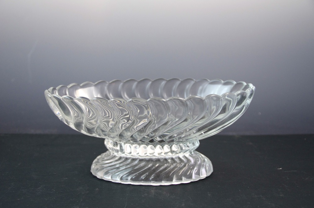 Collection Four Vintage Glass Serving Pieces