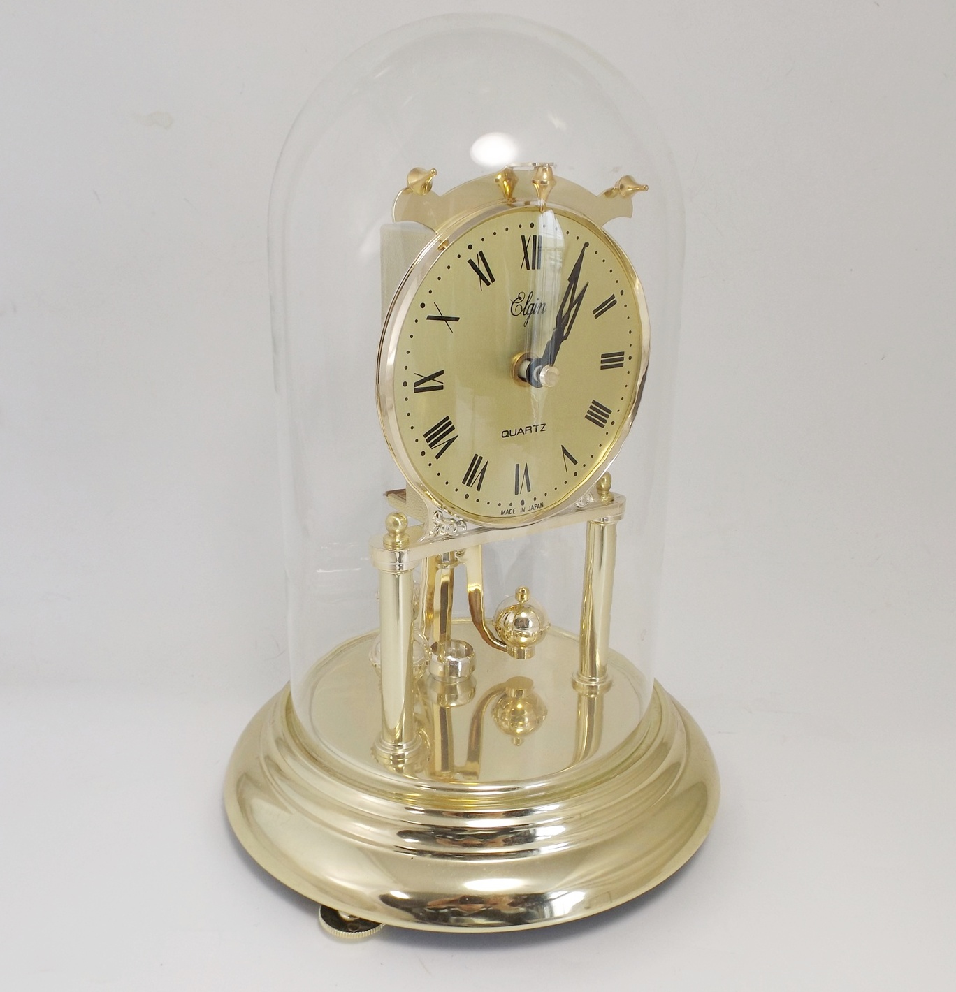 Elgin Anniversary Clock under a Glass Dome