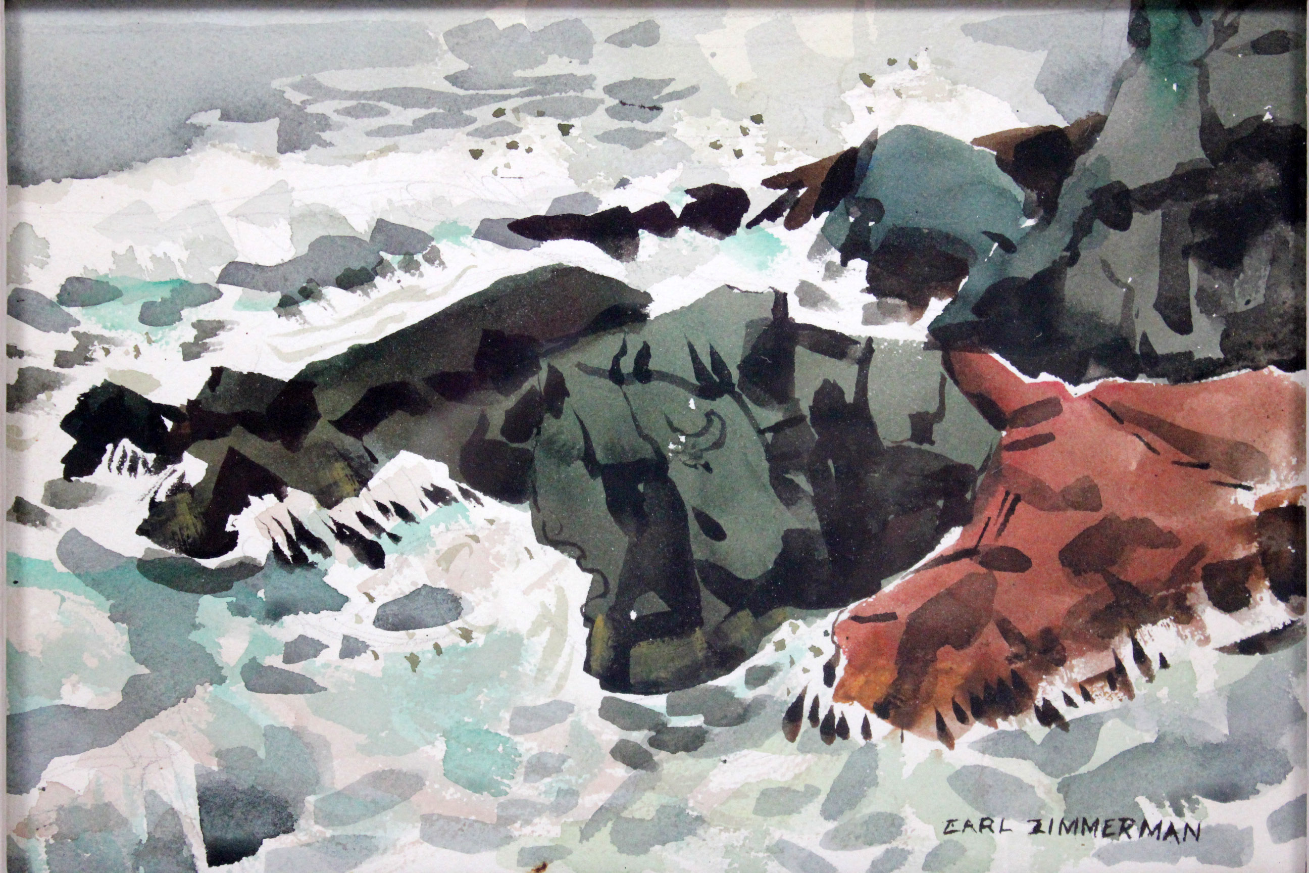 Original Watercolor by Artist Carl Zimmerman