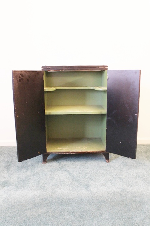 Art Deco Vintage Asian Hand Painted Wood Liquor Cabinet