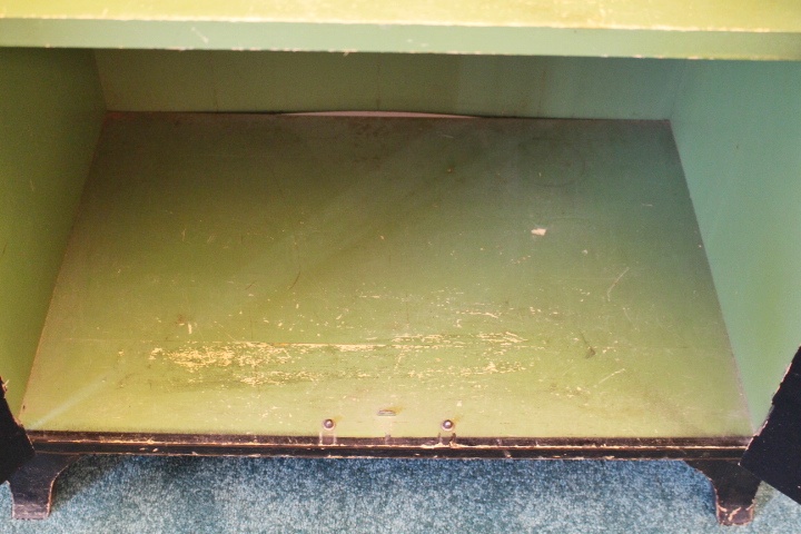 Art Deco Vintage Asian Hand Painted Wood Liquor Cabinet