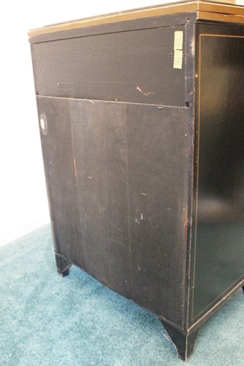 Art Deco Vintage Asian Hand Painted Wood Liquor Cabinet