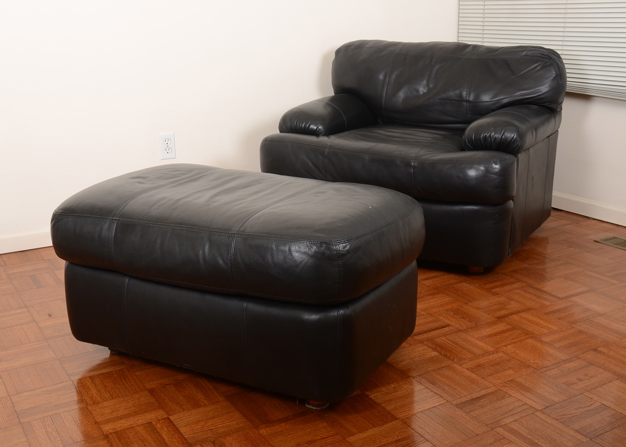 Henredon Leather Chair and Ottoman