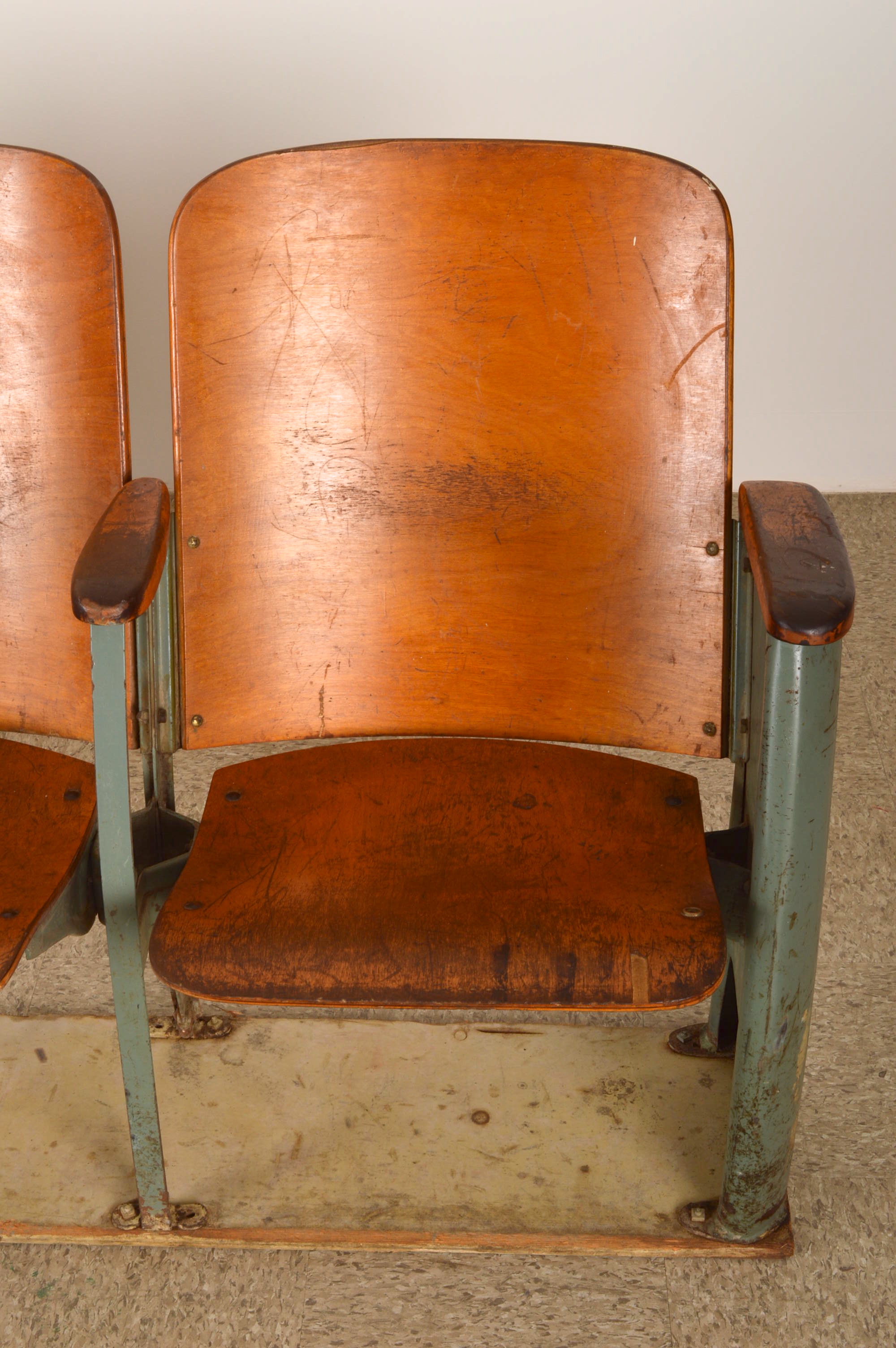 Retro Brunswick-Balke Bowling Alley Connected Chairs