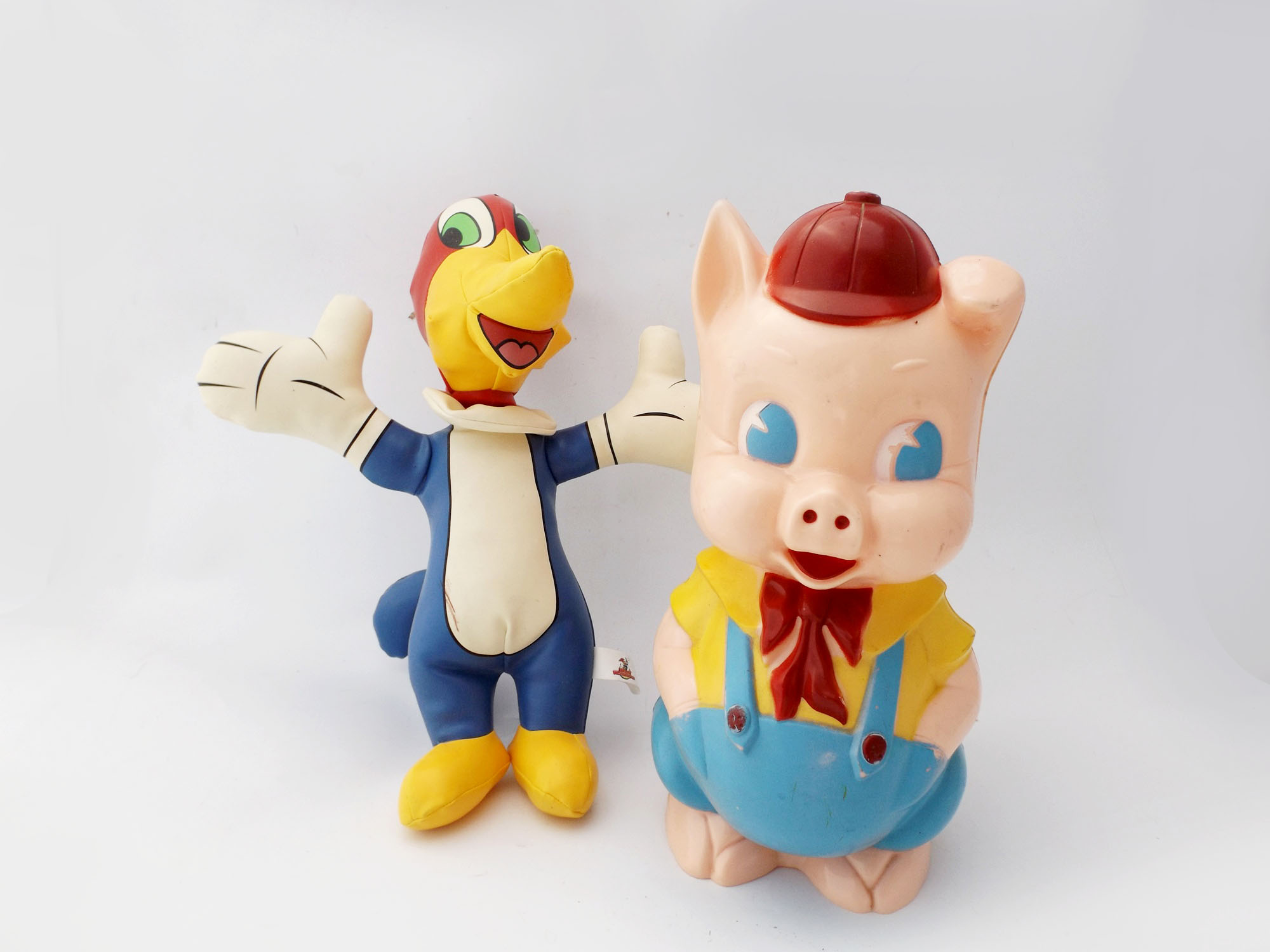 Vintage Ideal Pig Bank and Woody Woodpecker Toy