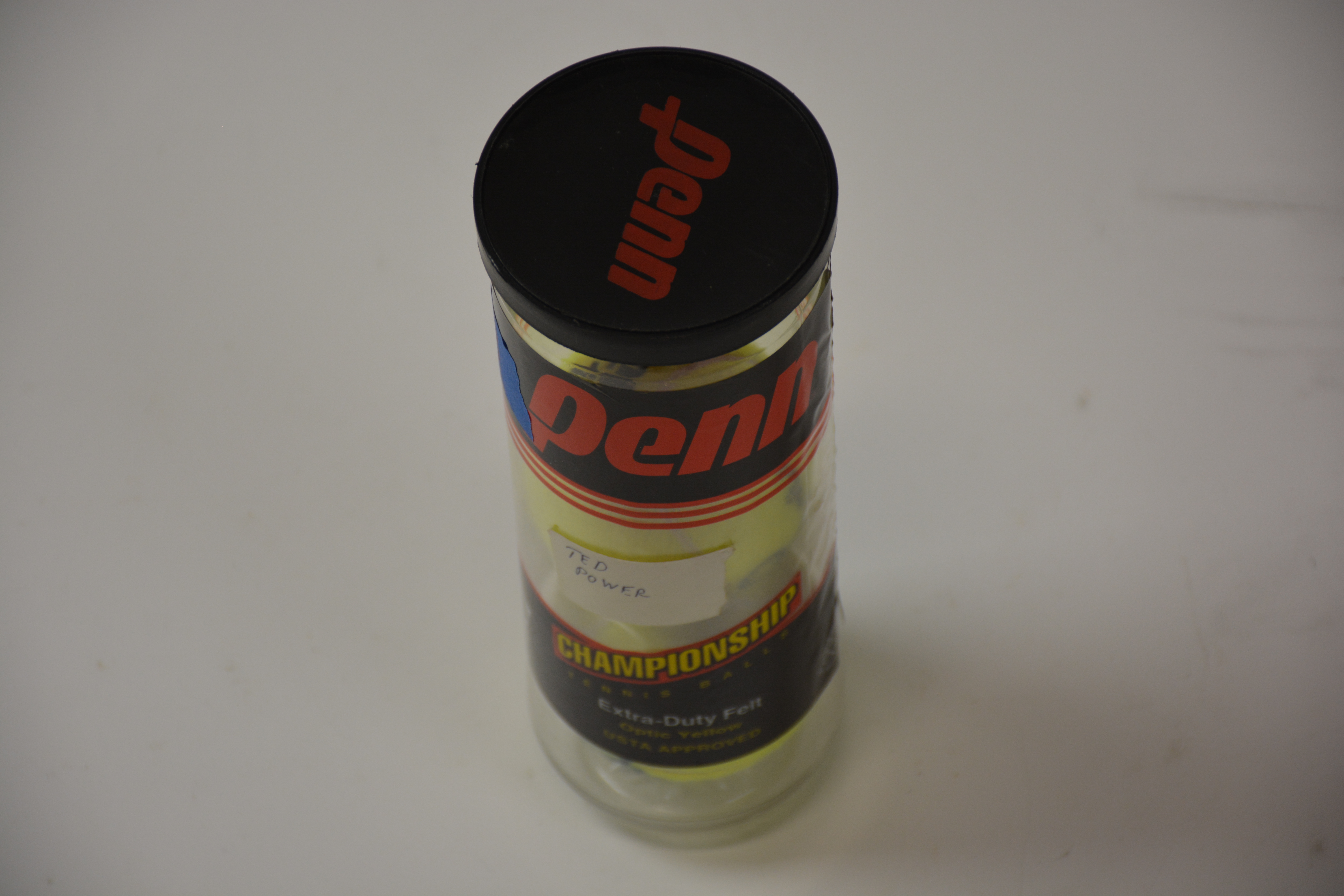 Ted Power Autographed Tennis Ball and Vintage Racket