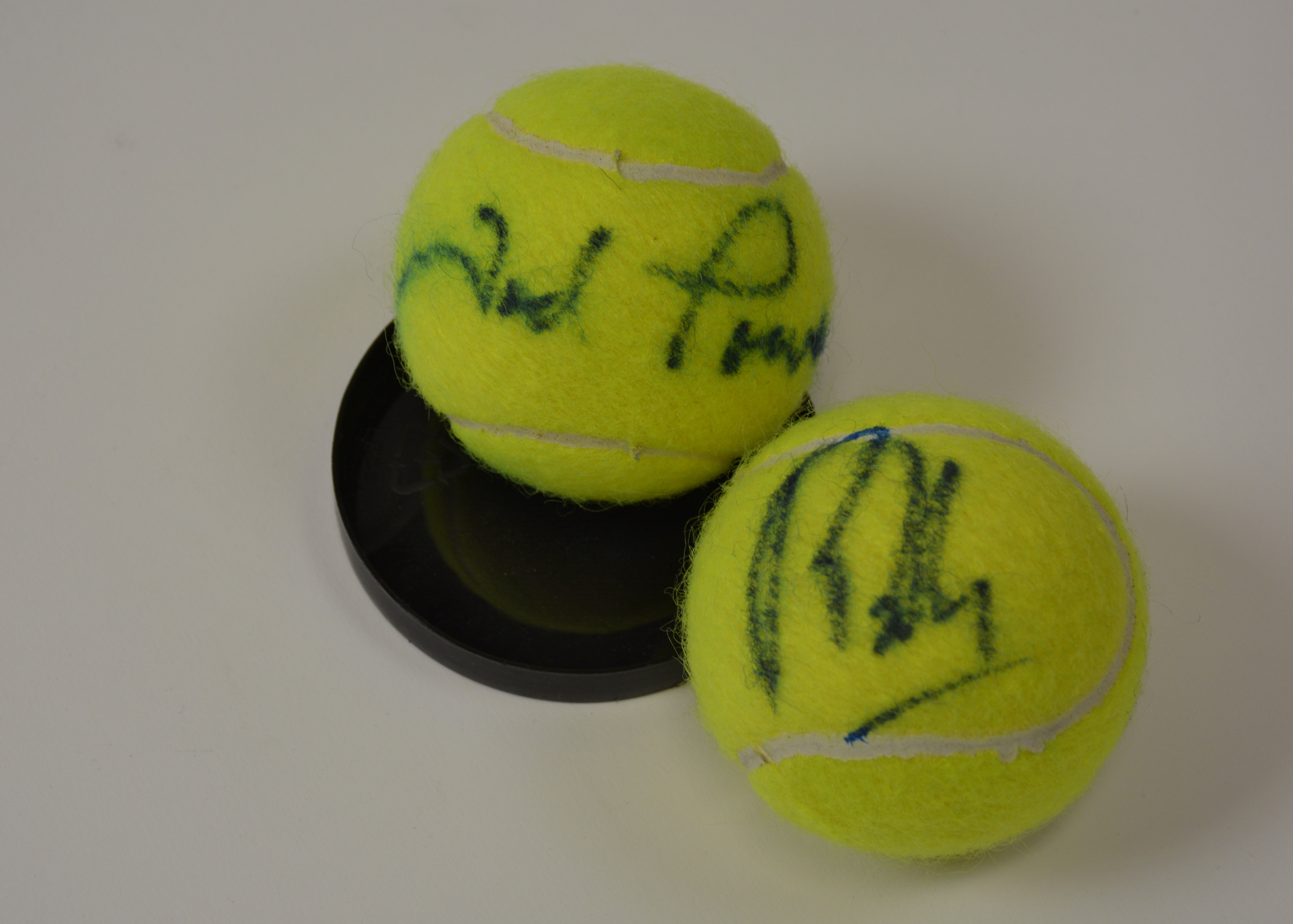 Ted Power Autographed Tennis Ball and Vintage Racket