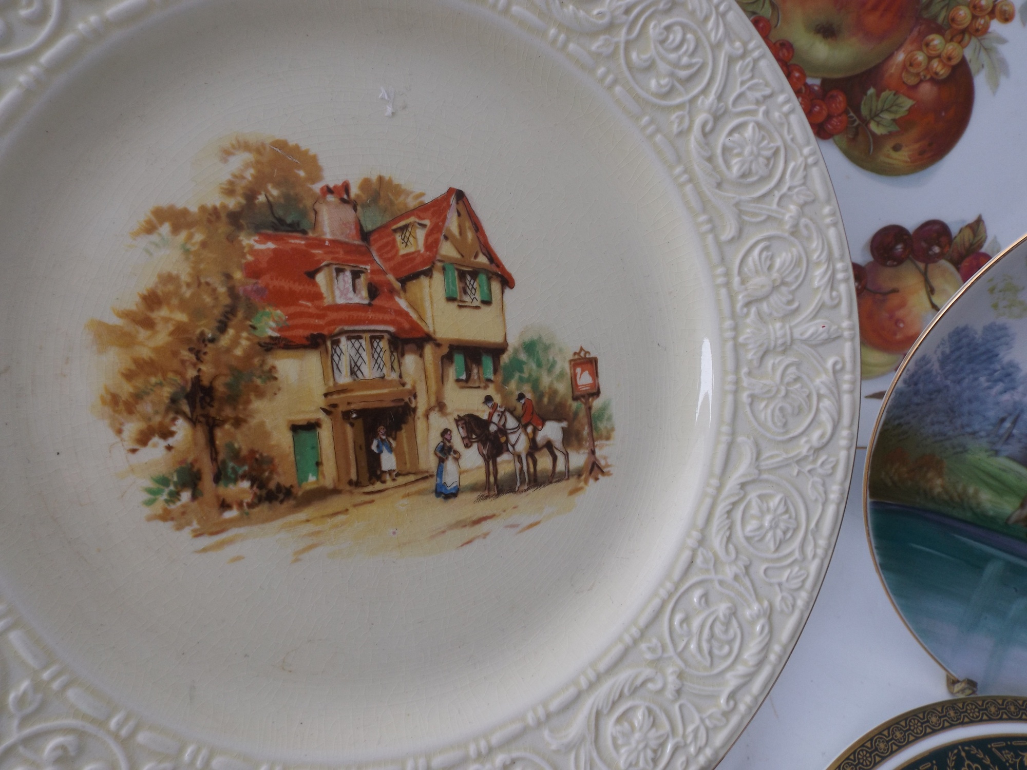 Six Vintage Hand Painted Porcelain Plates