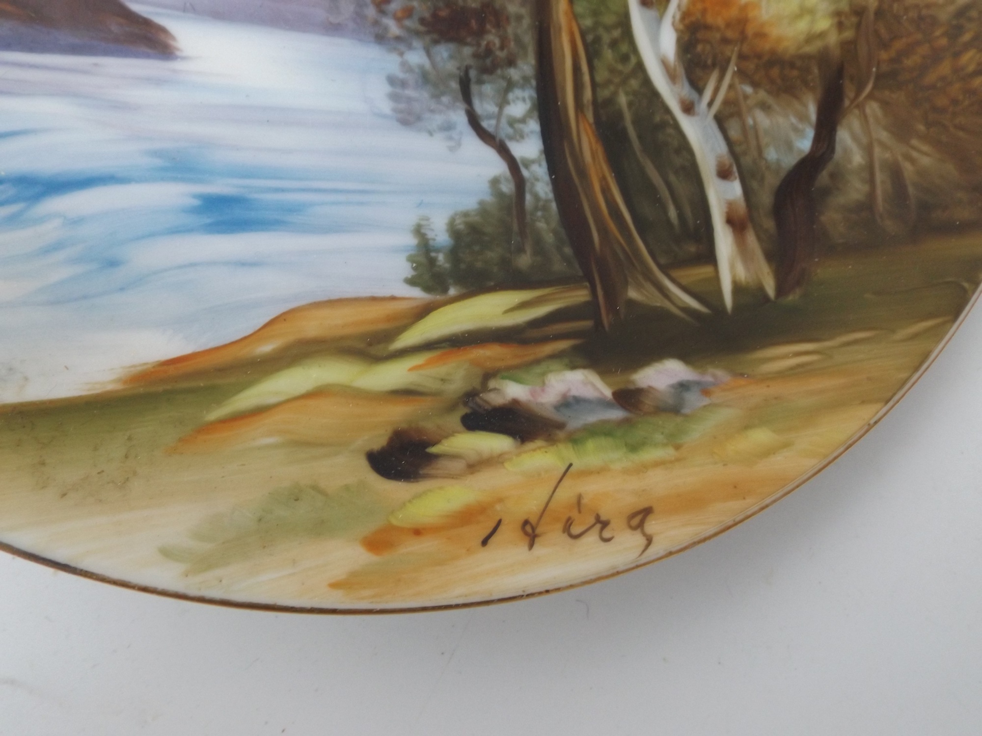 Six Vintage Hand Painted Porcelain Plates
