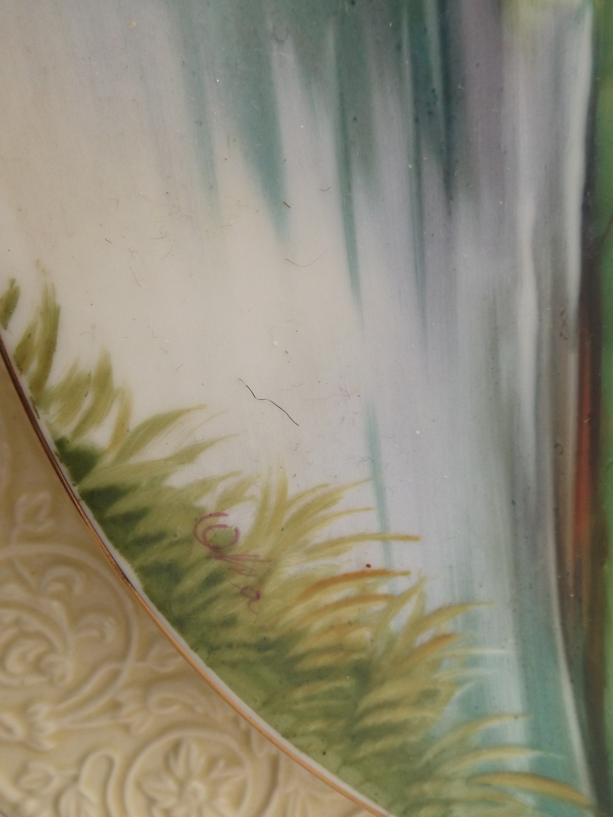 Six Vintage Hand Painted Porcelain Plates