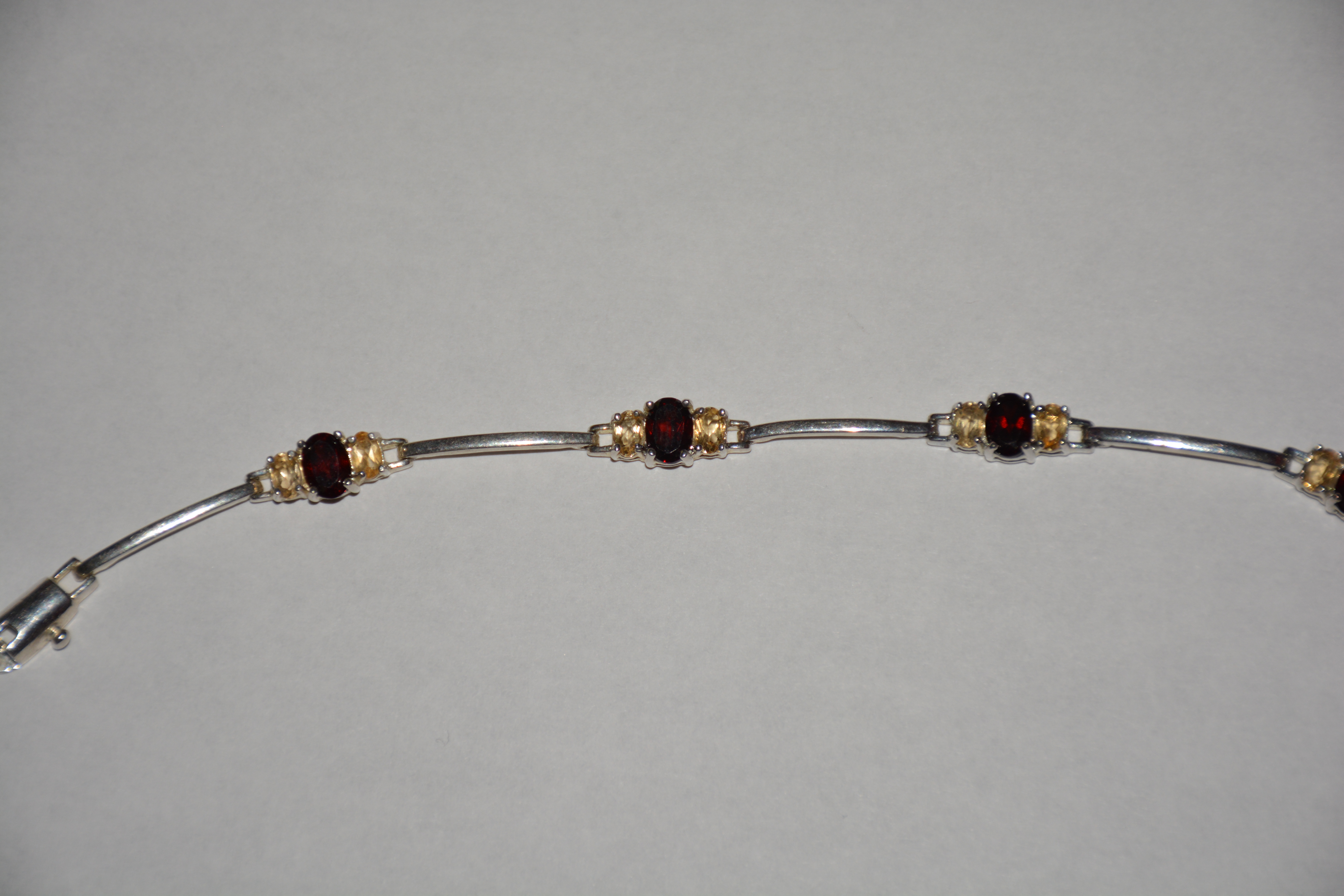 Garnet and Yellow Topaz Bracelet 