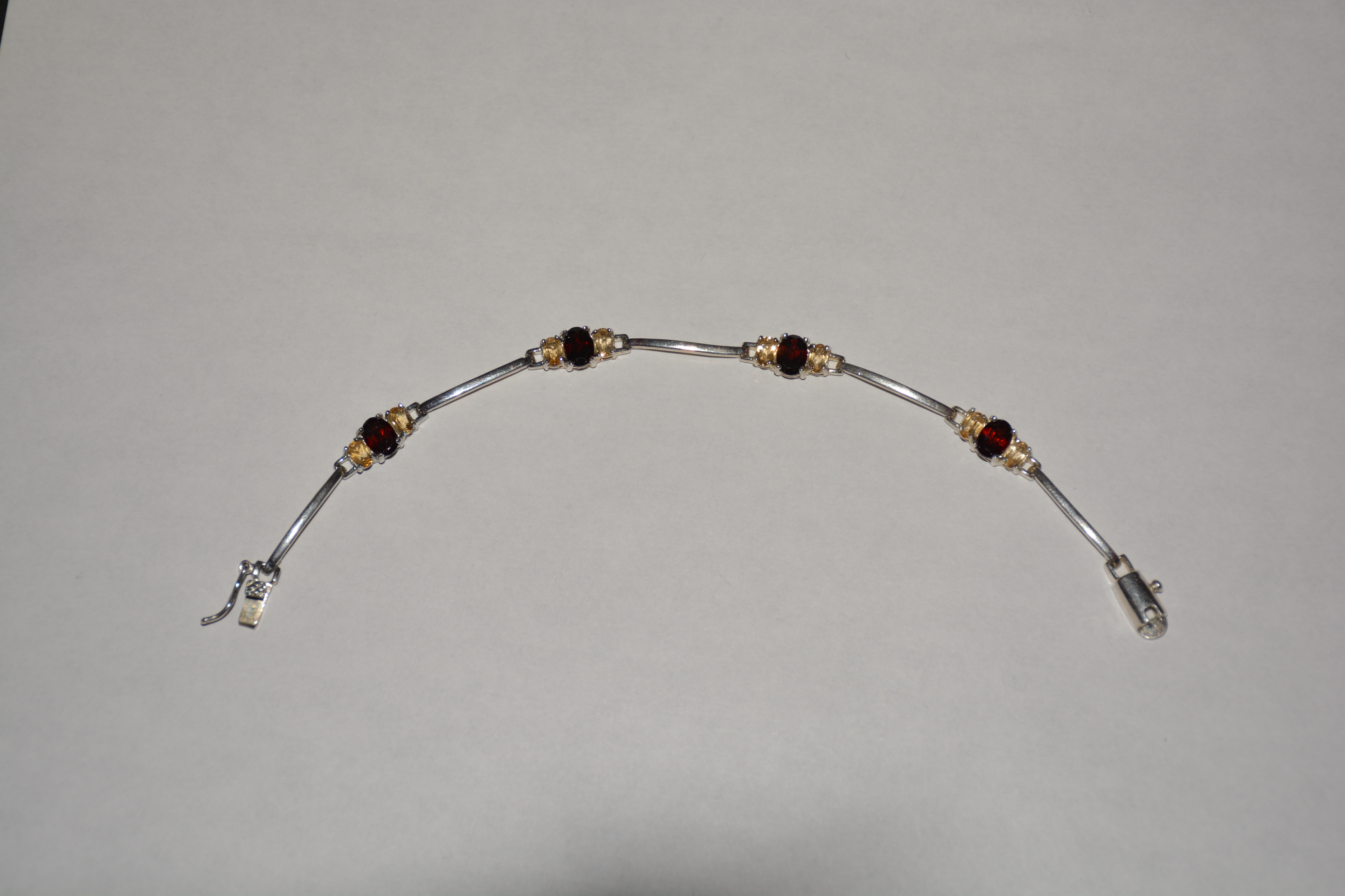 Garnet and Yellow Topaz Bracelet 