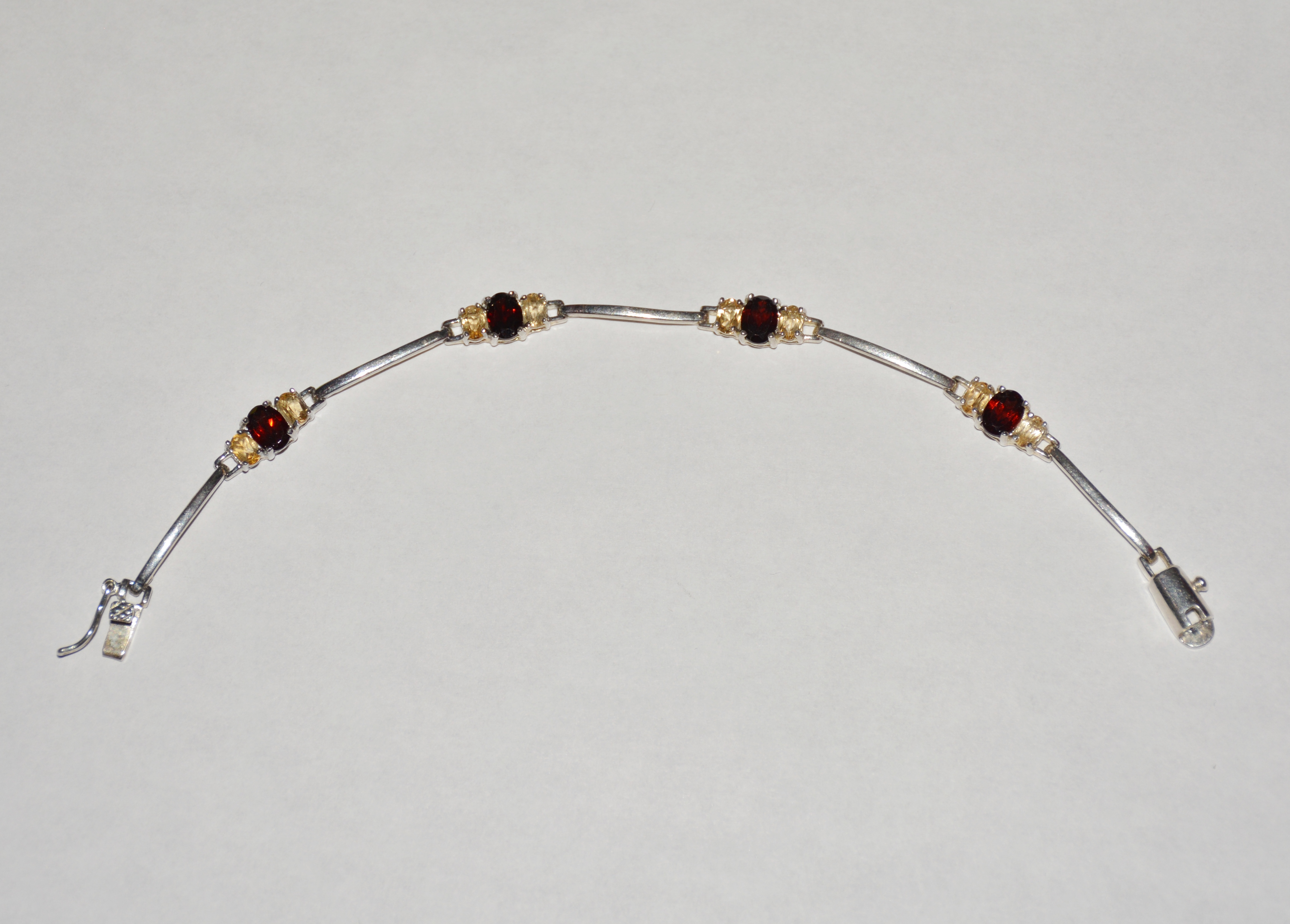 Garnet and Yellow Topaz Bracelet 