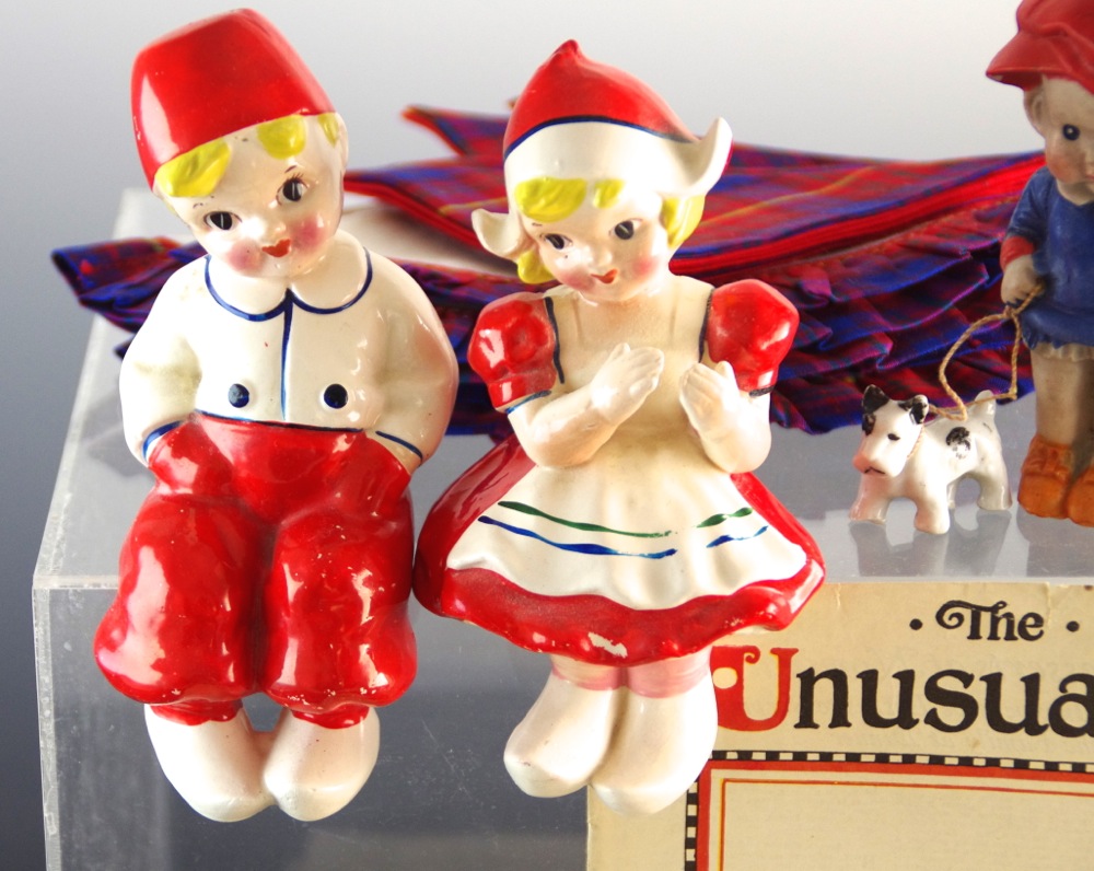 Decorative Group with Vintage Magazine and Figurines