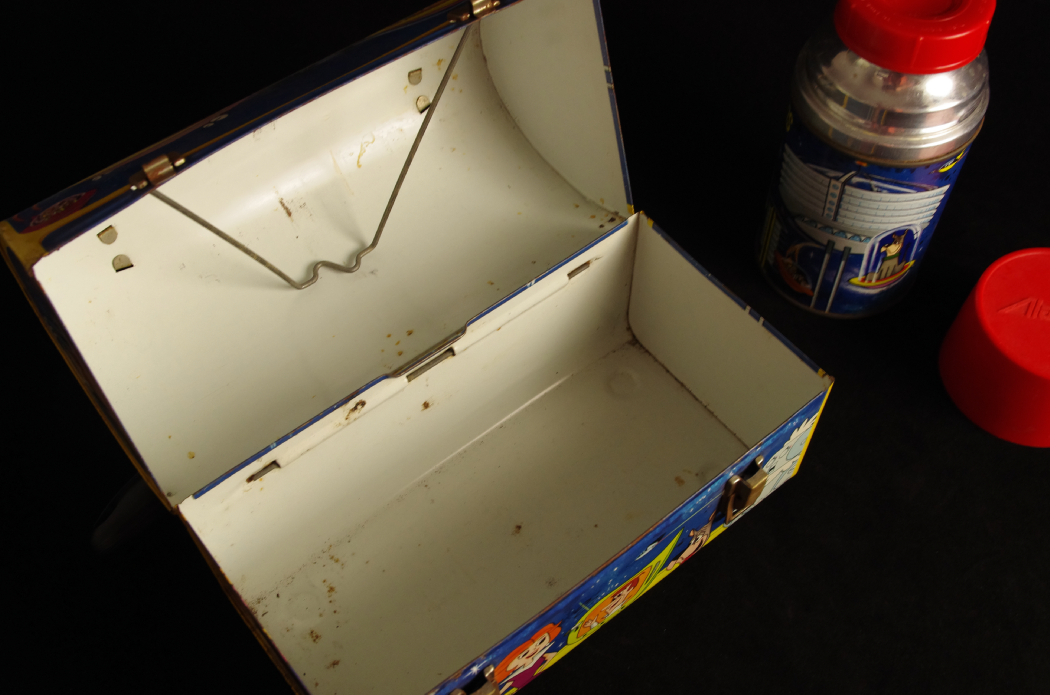 Vintage "Jetsons" Dome Top Metal Lunch Box with Thermos