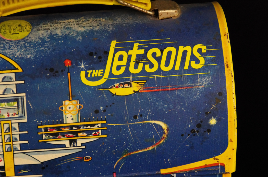 Vintage "Jetsons" Dome Top Metal Lunch Box with Thermos