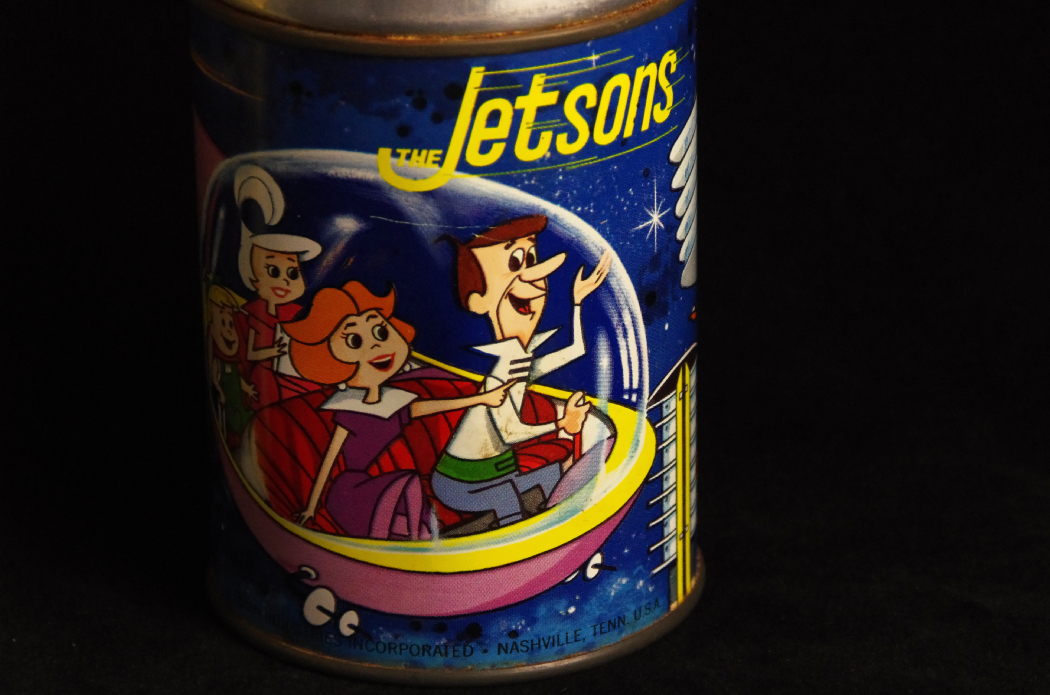Vintage "Jetsons" Dome Top Metal Lunch Box with Thermos