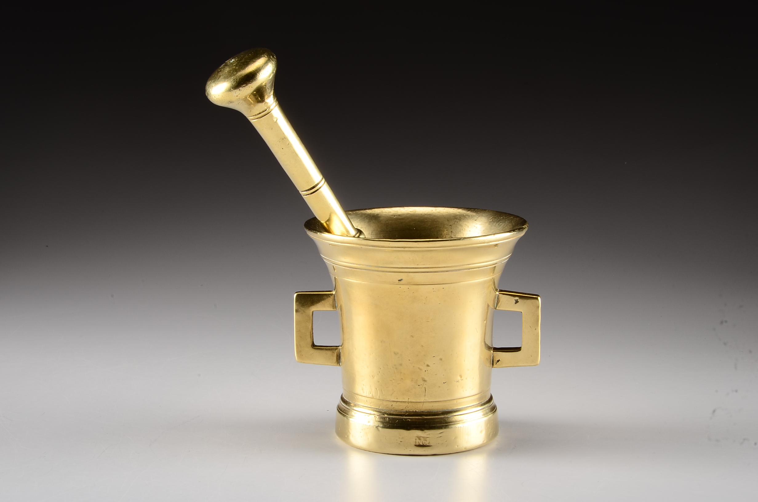 Two Vintage Solid Brass Mortars and a Solid Brass Pestle