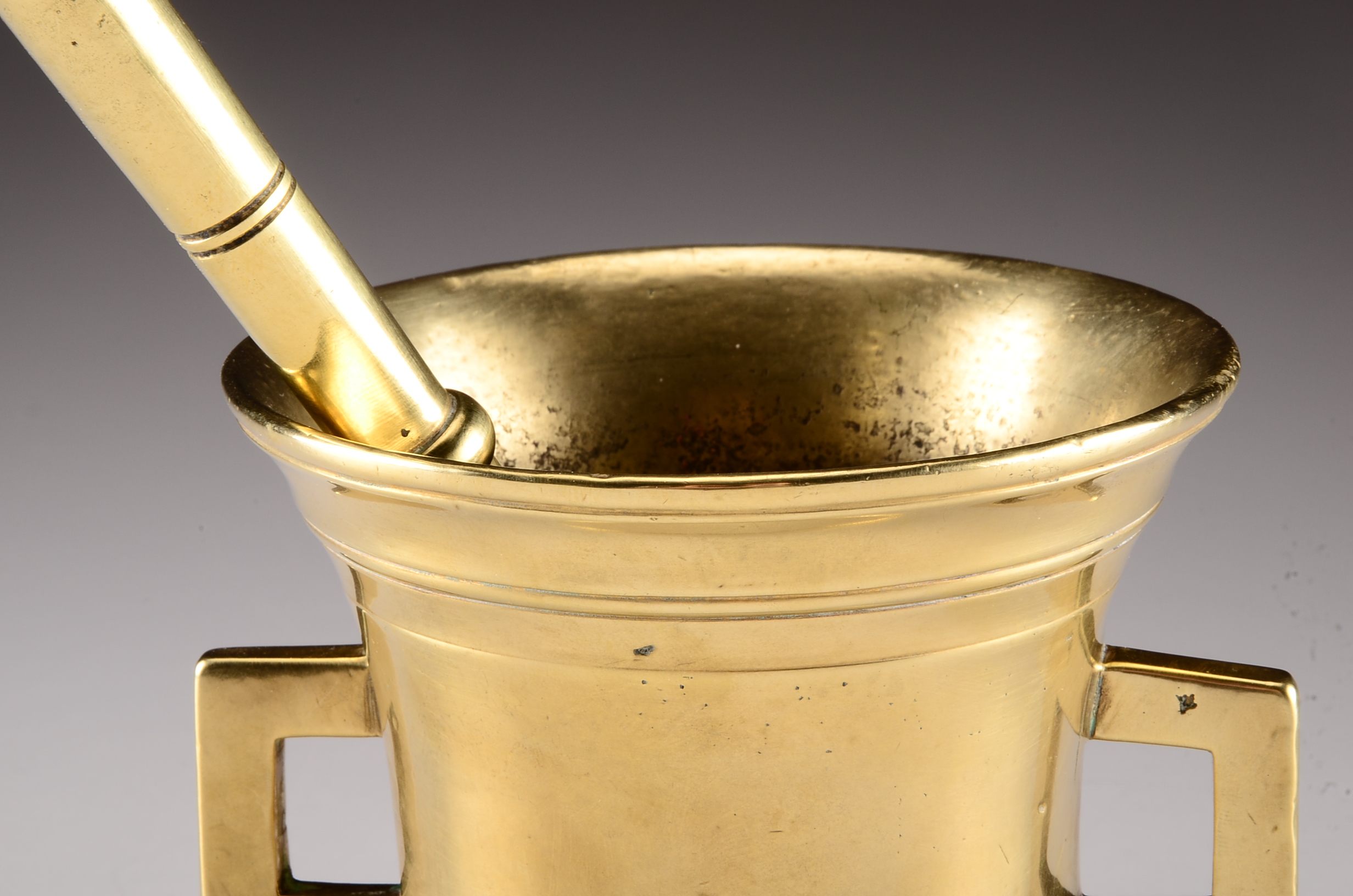 Two Vintage Solid Brass Mortars and a Solid Brass Pestle