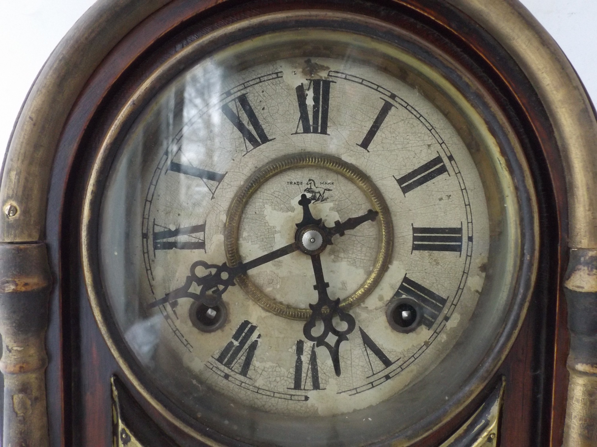 Vintage Eight-Day Dark Cherry Wood Case Clock from Japan