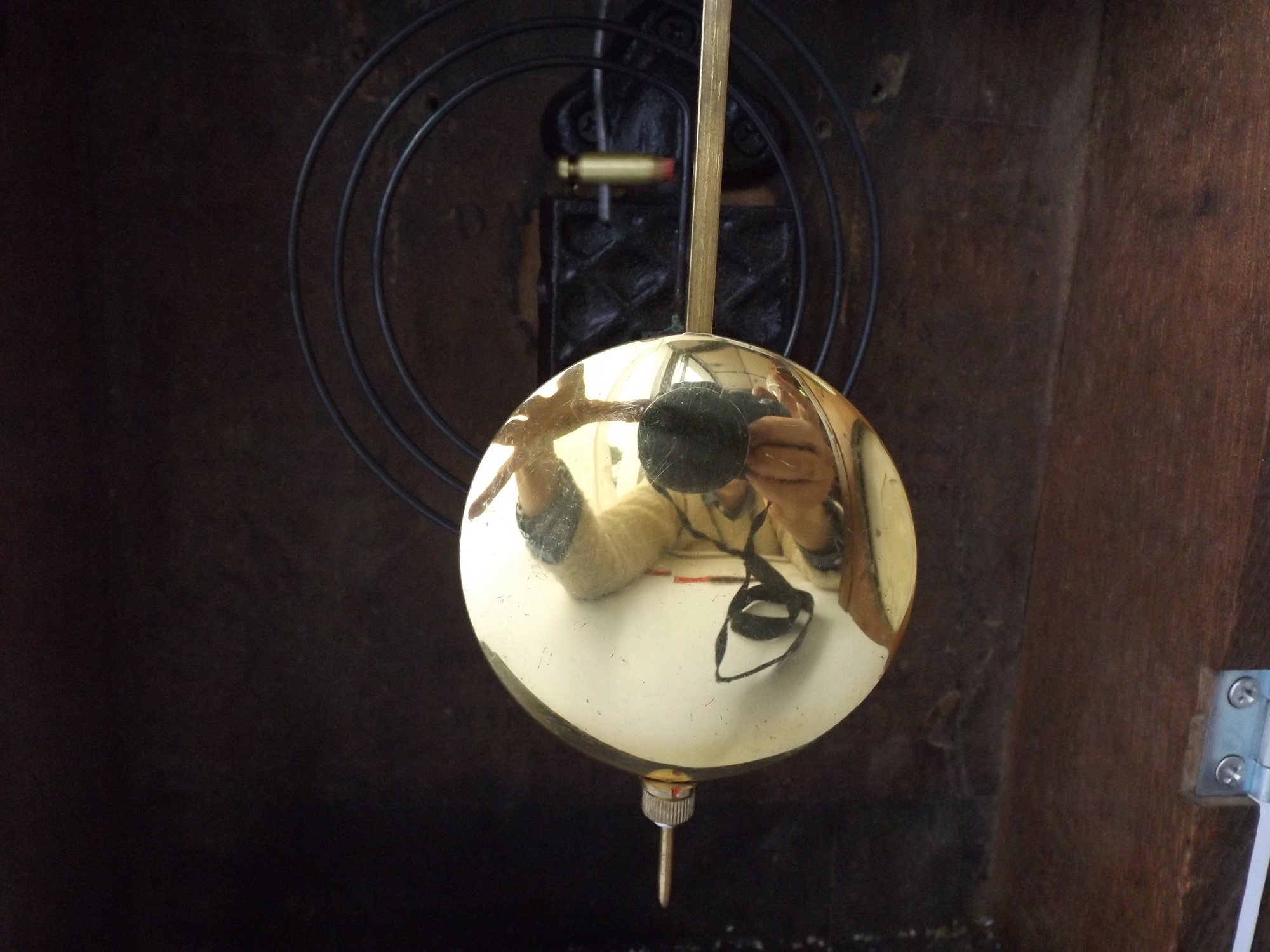 Vintage Eight-Day Dark Cherry Wood Case Clock from Japan