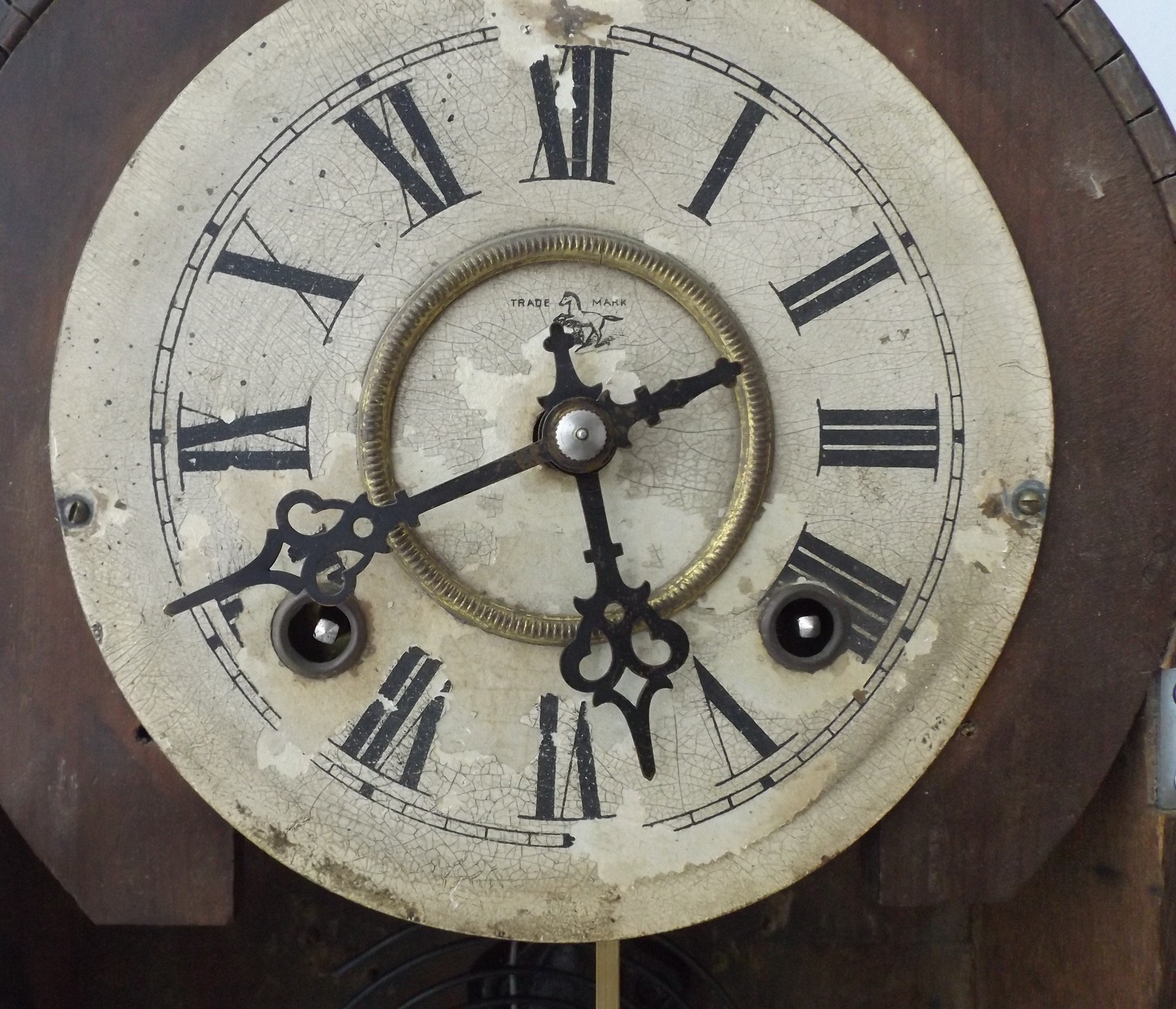 Vintage Eight-Day Dark Cherry Wood Case Clock from Japan