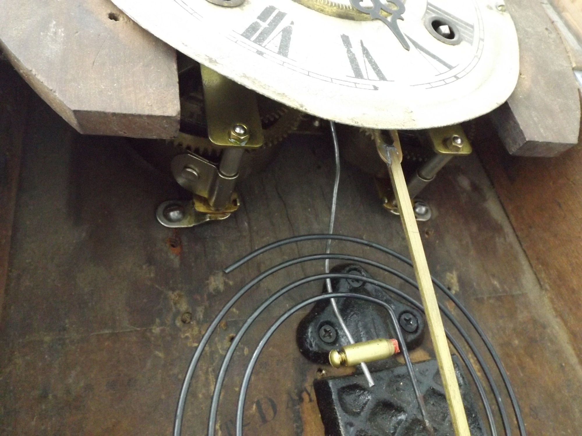 Vintage Eight-Day Dark Cherry Wood Case Clock from Japan