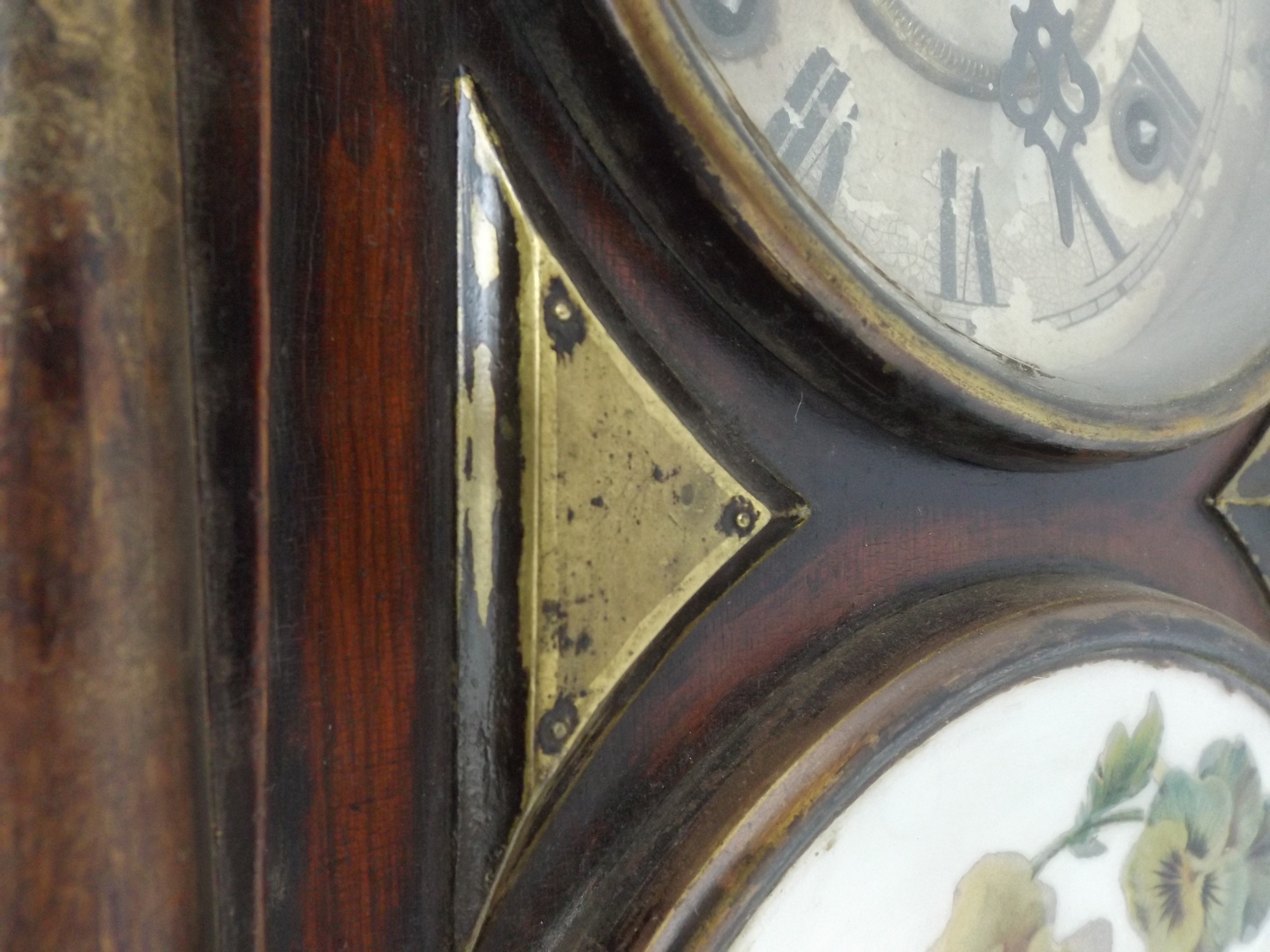 Vintage Eight-Day Dark Cherry Wood Case Clock from Japan