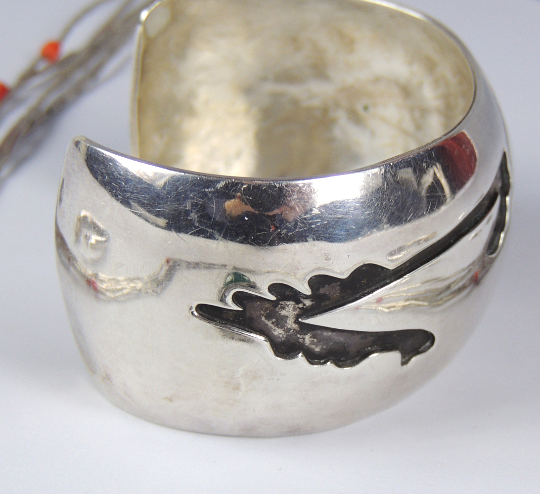 Silver Cuff Bracelet, Necklace, Ring and Earrings