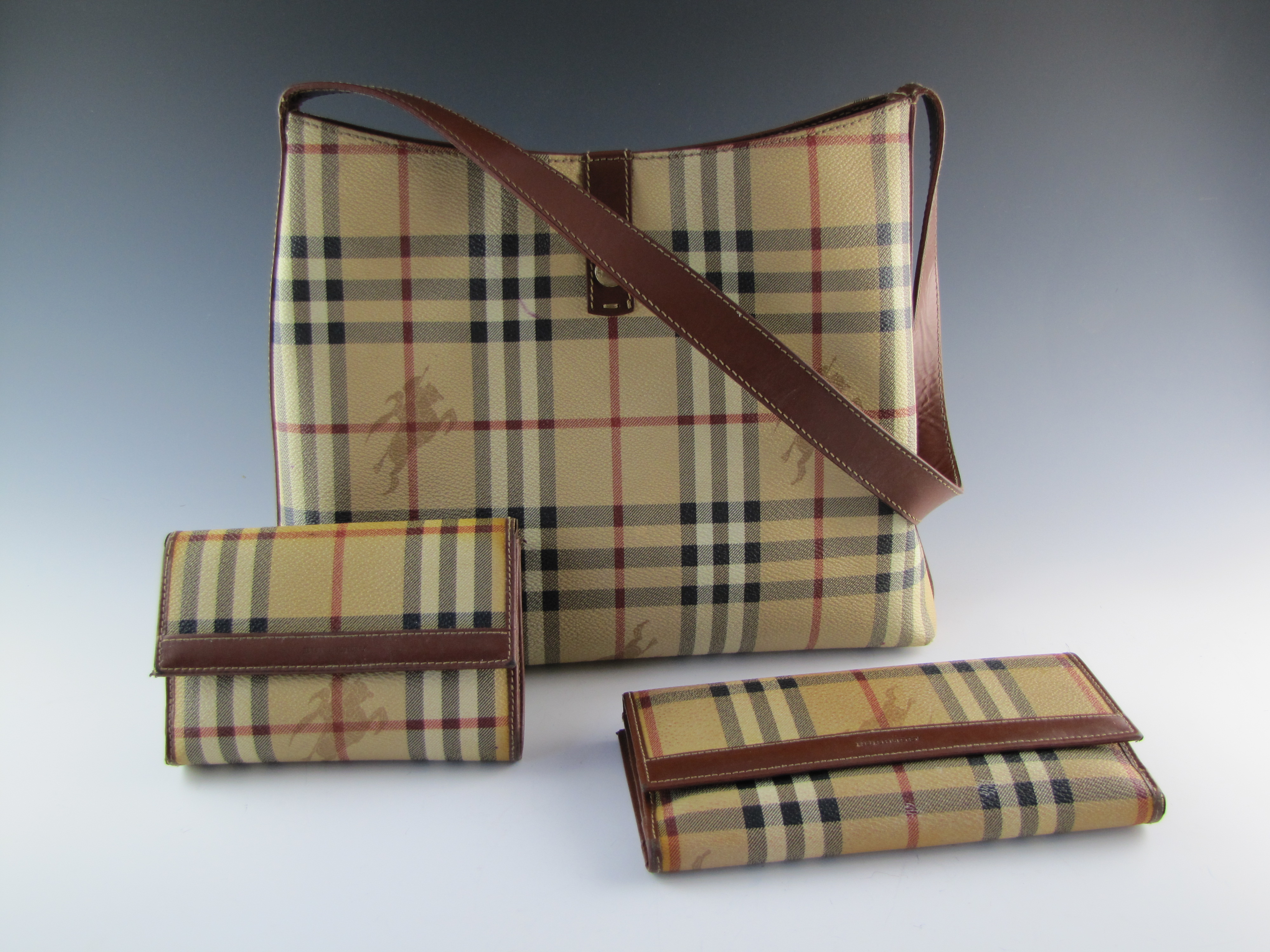 Burberry Shoulder Bag with Two Matching Wallets