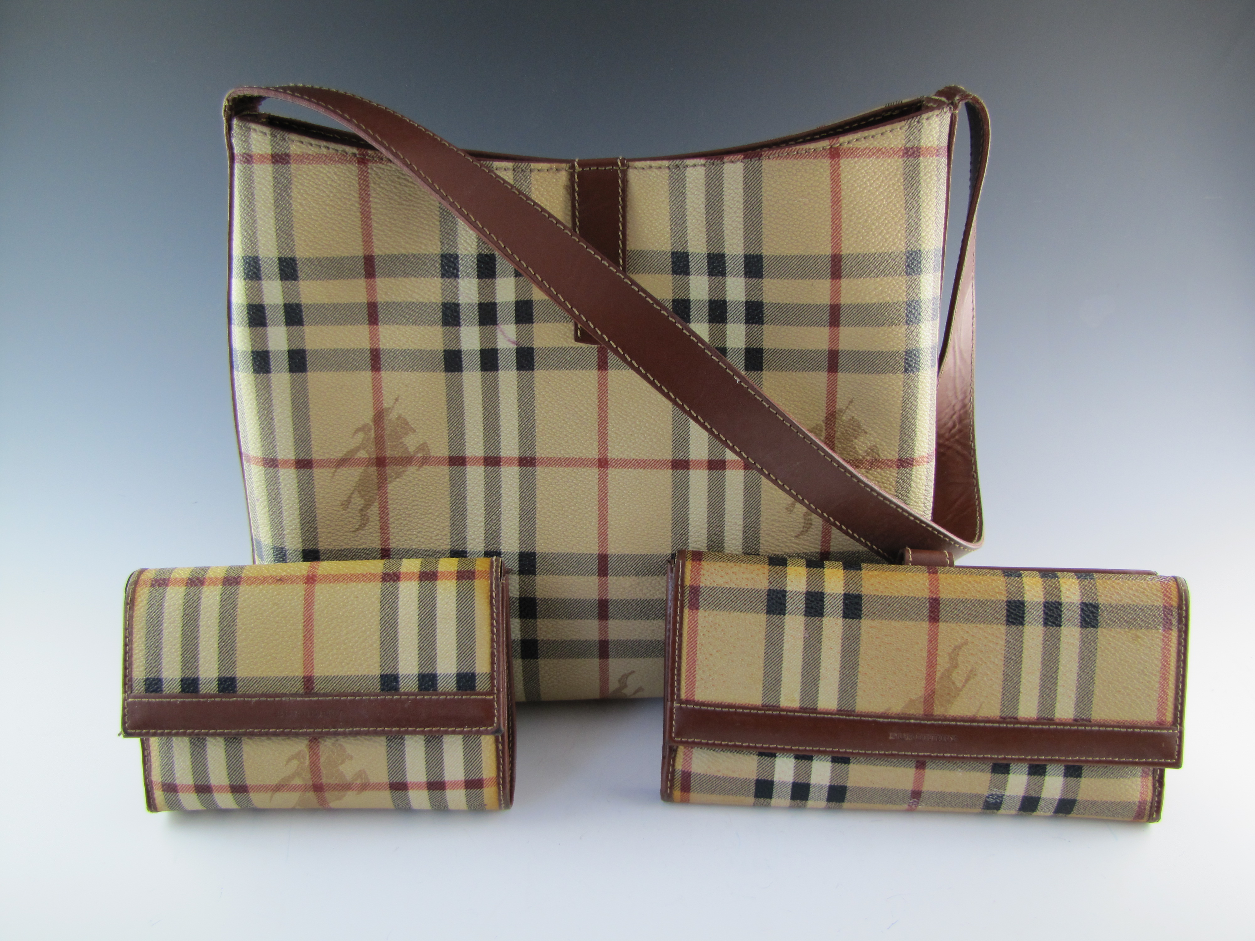 Burberry Shoulder Bag with Two Matching Wallets