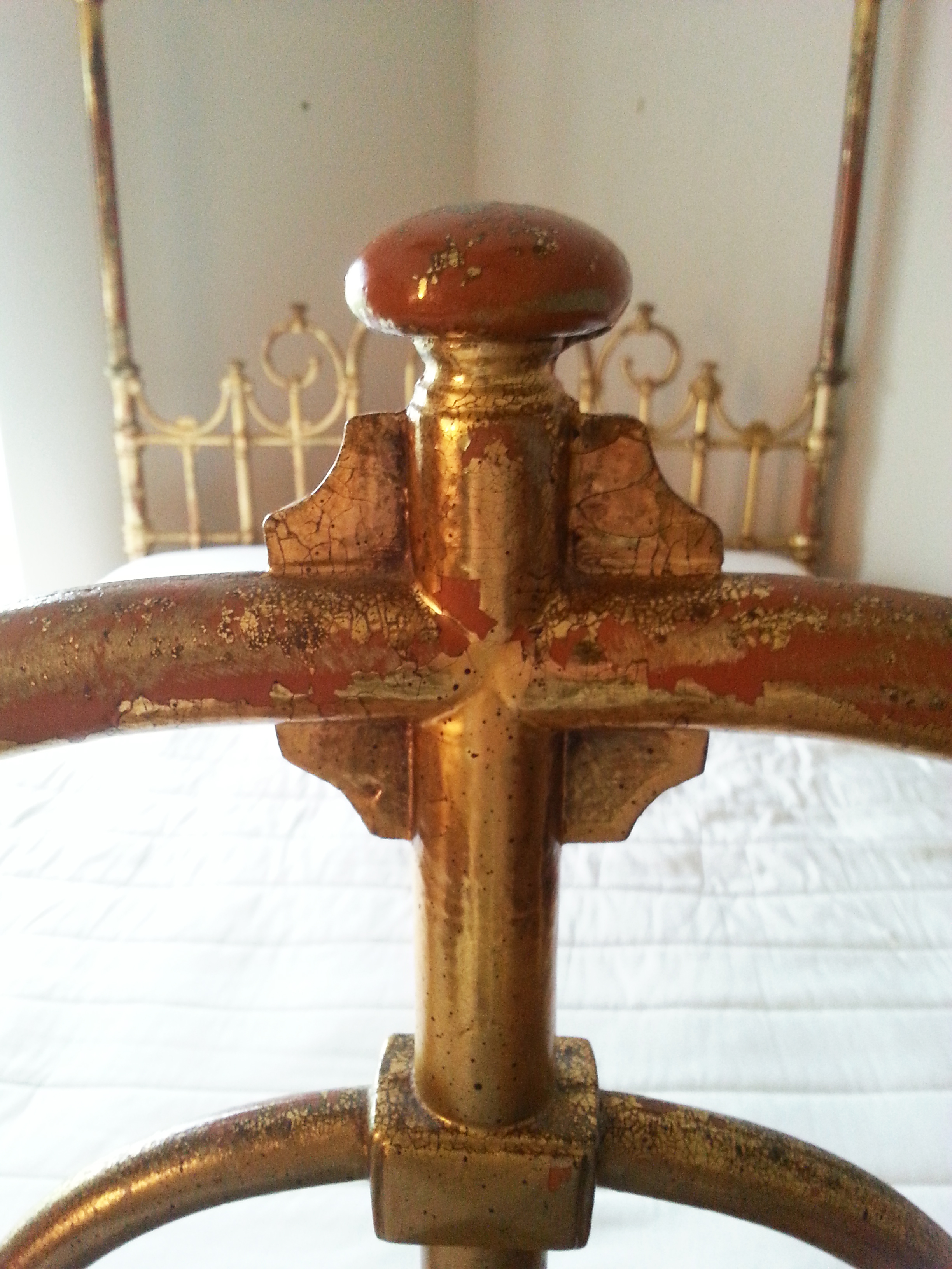 Queen Size Brass Plated Canopy Bed Frame