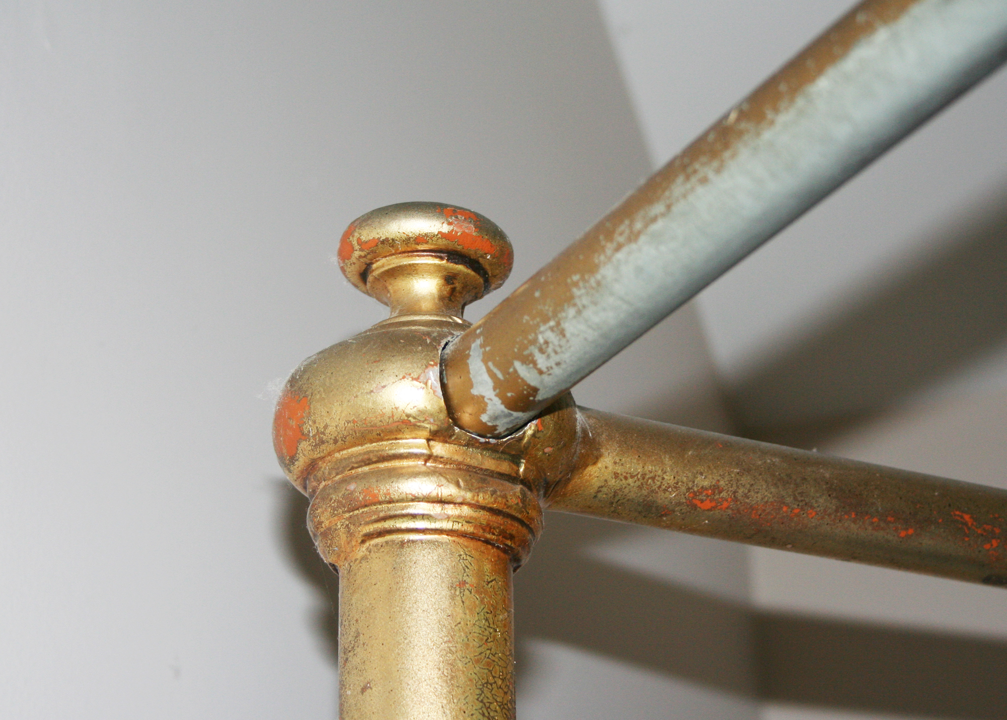 Queen Size Brass Plated Canopy Bed Frame