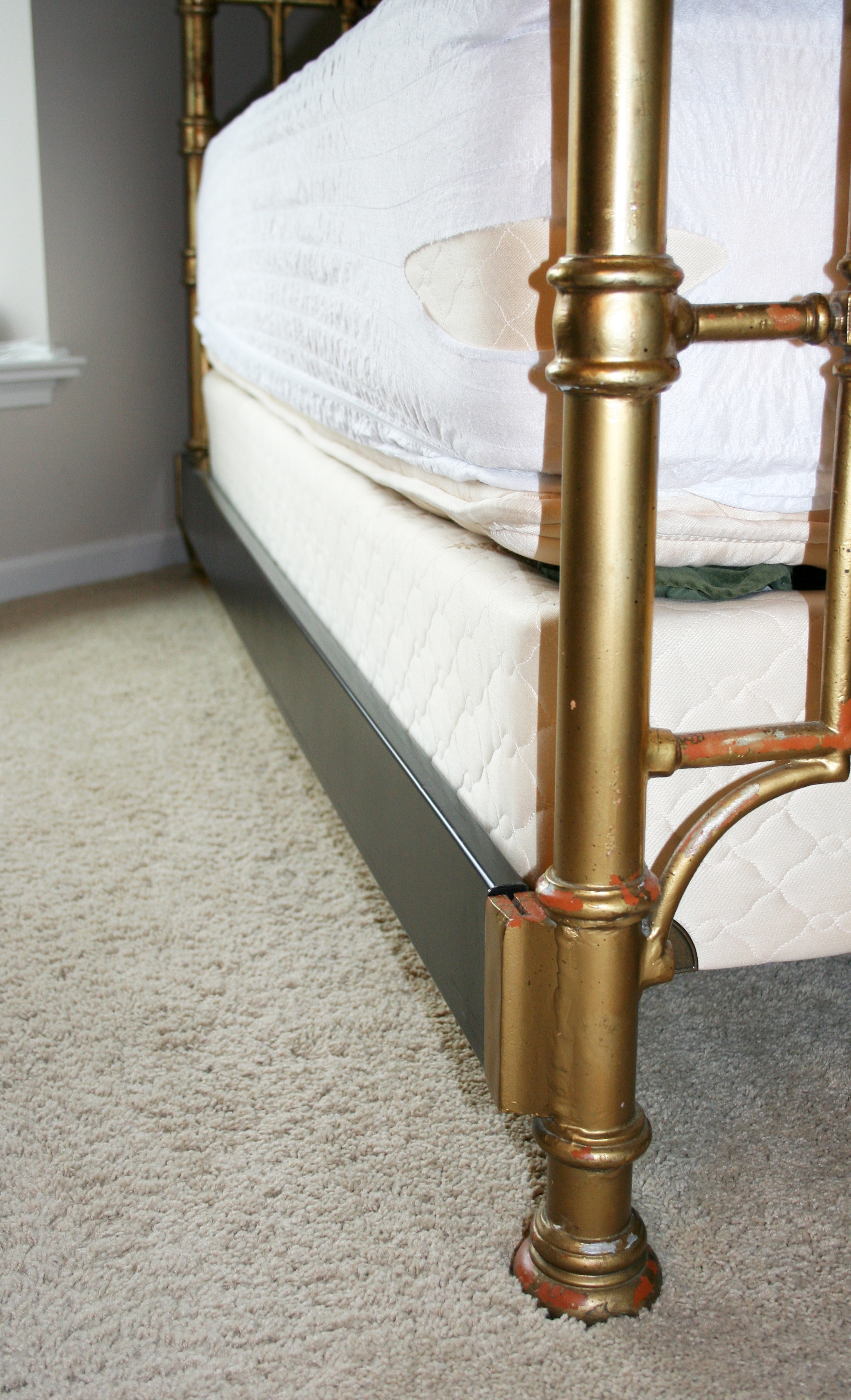 Queen Size Brass Plated Canopy Bed Frame